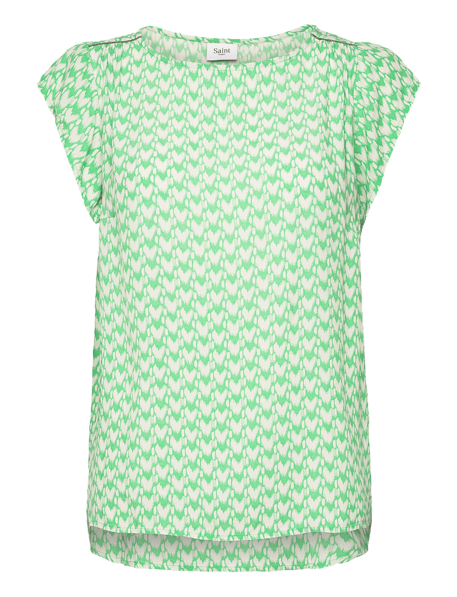 Saint Tropez - BlancaSZ Adele SS Top - kortærmede bluser - zephyr green graphic - 1