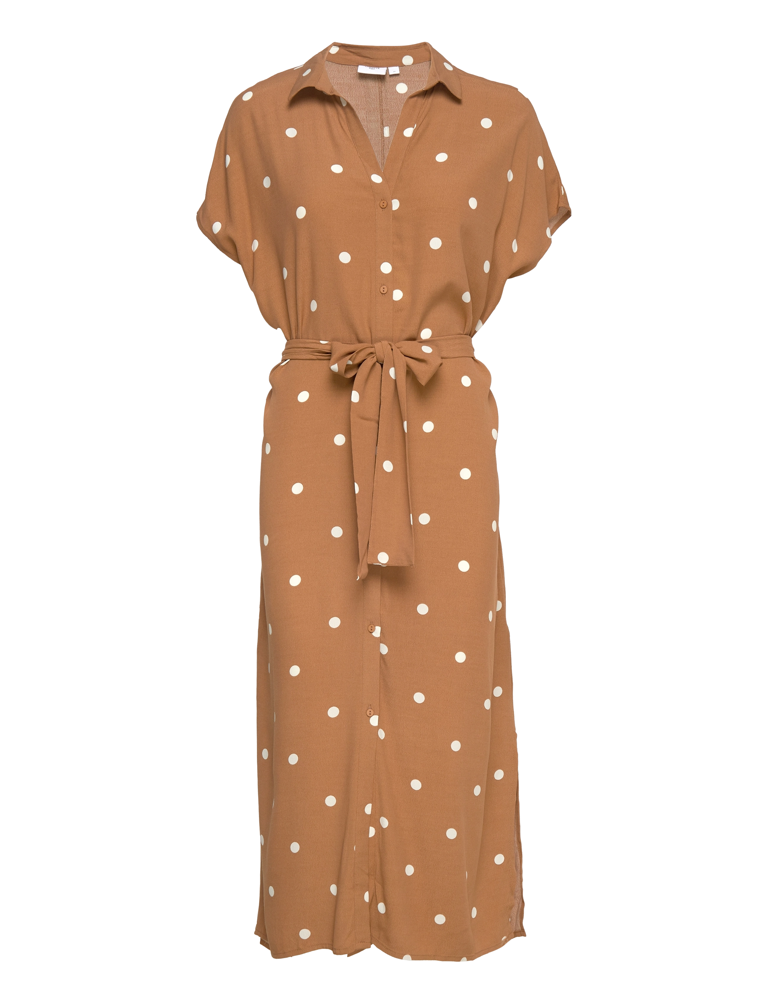 Saint Tropez - BlancaSZ SS Dress - tobacco brown cirkular dot - 1