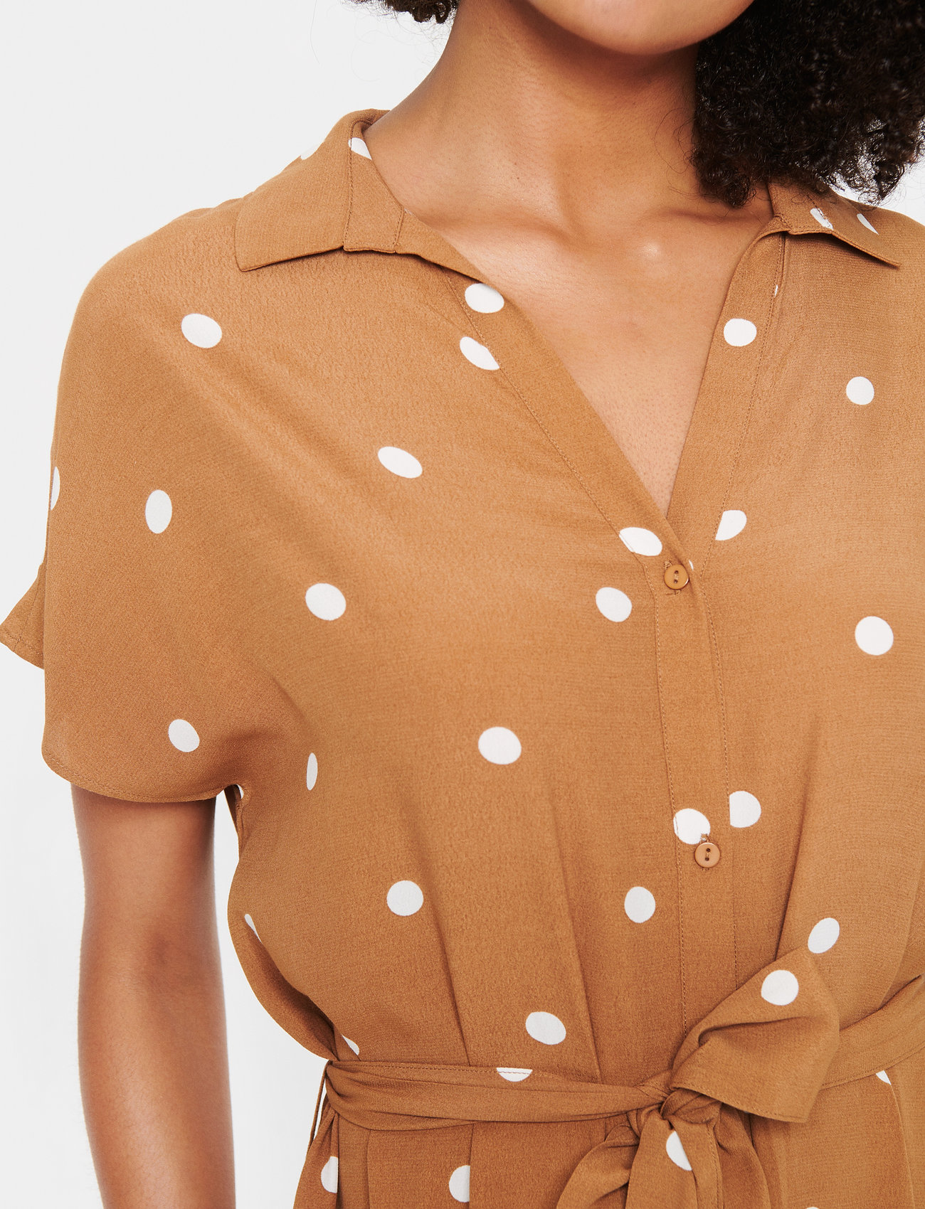 Saint Tropez - BlancaSZ SS Dress - tobacco brown cirkular dot - 5