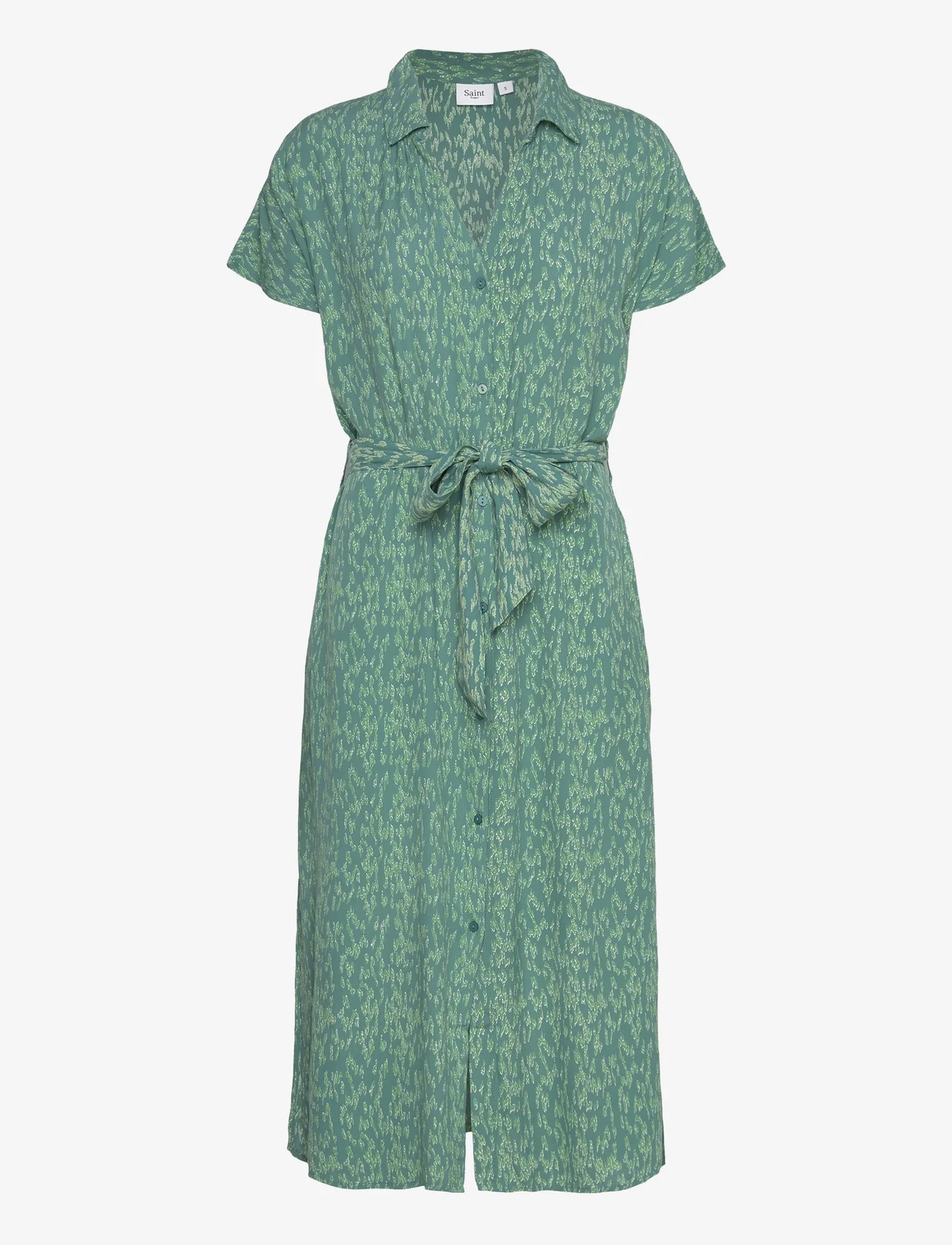 Saint Tropez - BlancaSZ SS Dress - shirt dresses - sagebrush green blix lines - 0