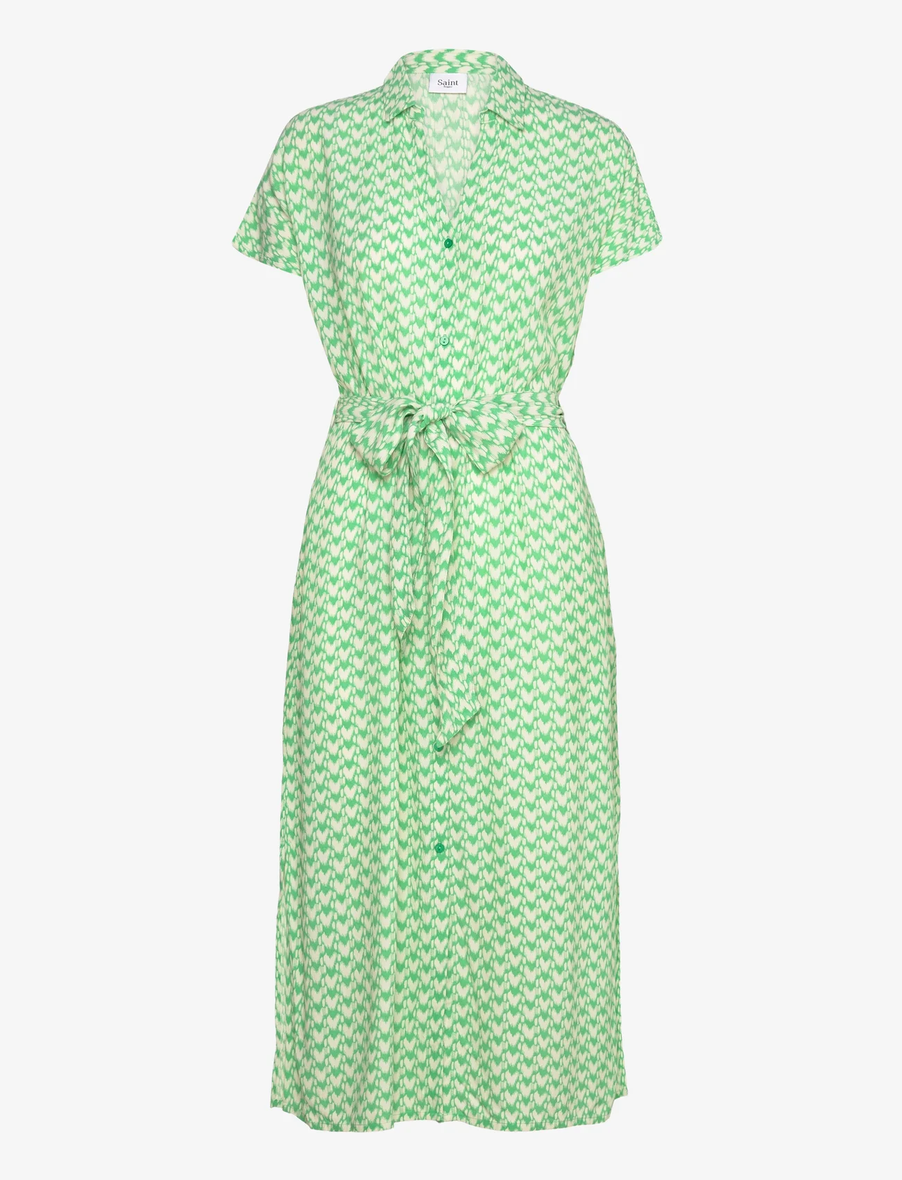 Saint Tropez - BlancaSZ SS Dress - skjortekjoler - zephyr green graphic - 0