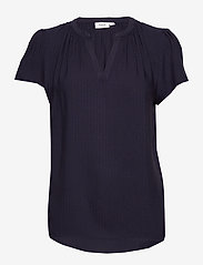 Saint Tropez - BrittaSZ SS Top - short-sleeved blouses - blue deep - 0