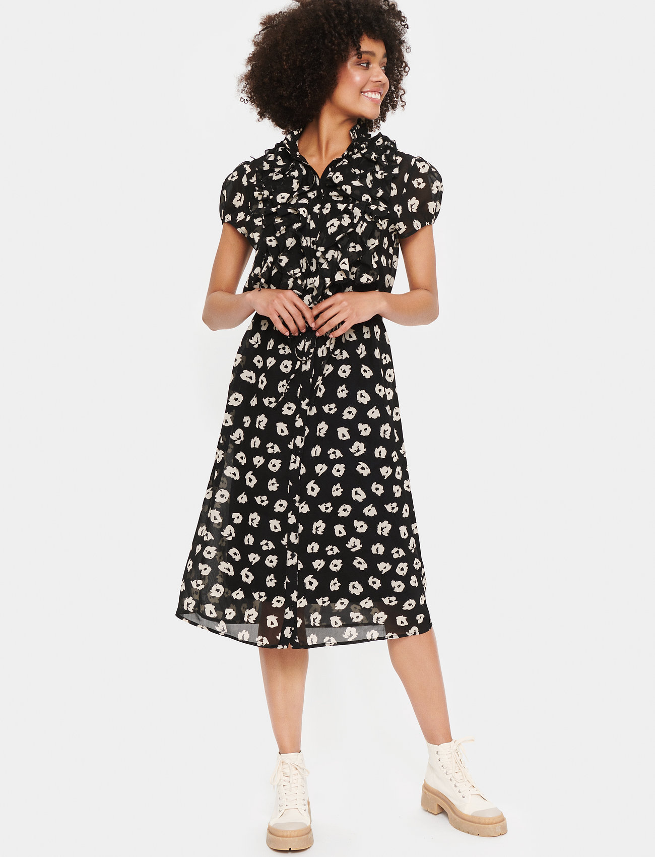 Saint Tropez - LiljaSZ SS Dress - black flower shadows - 4