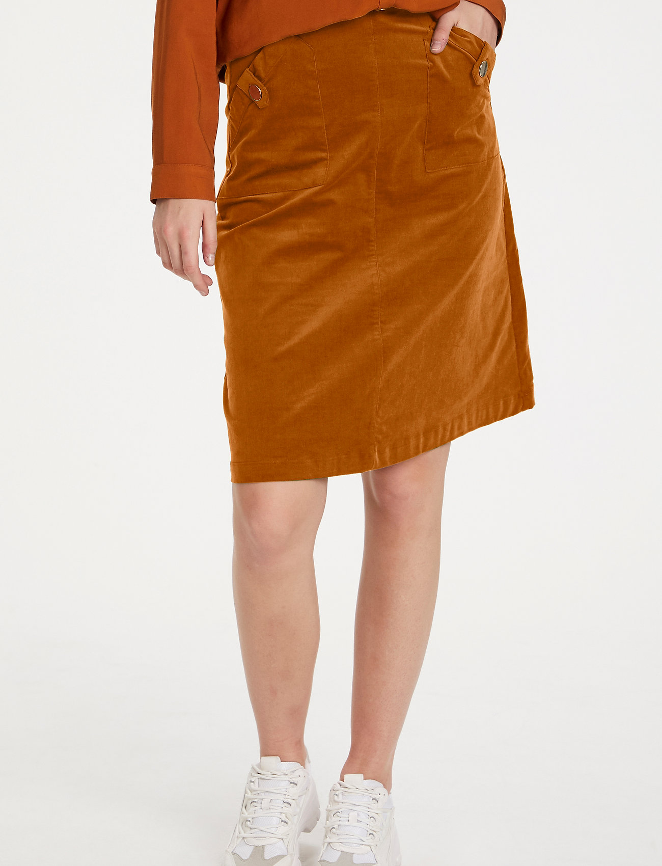 Saint Tropez - CordieSZ Skirt - spódnice do kolan i midi - leather brown - 0