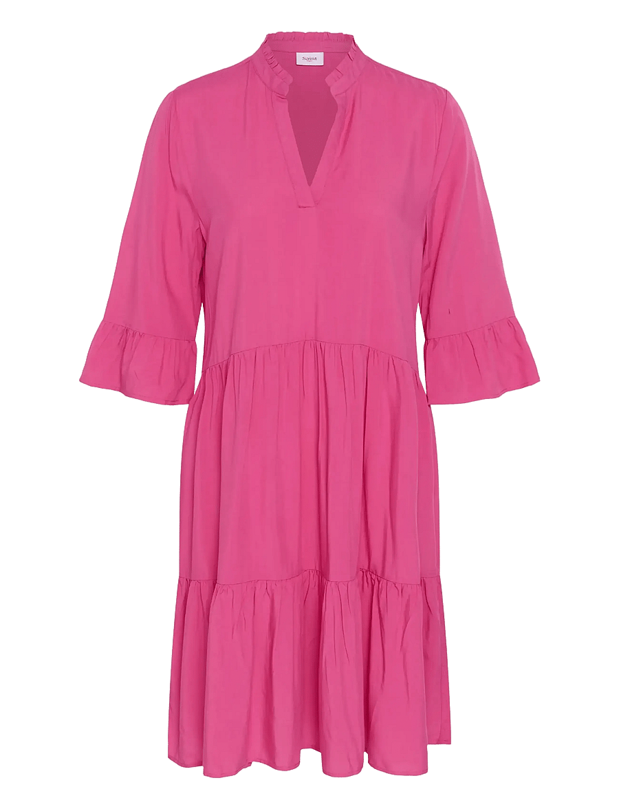 Saint Tropez - EdaSZ Solid Dress - sommerkjoler - raspberry rose - 1