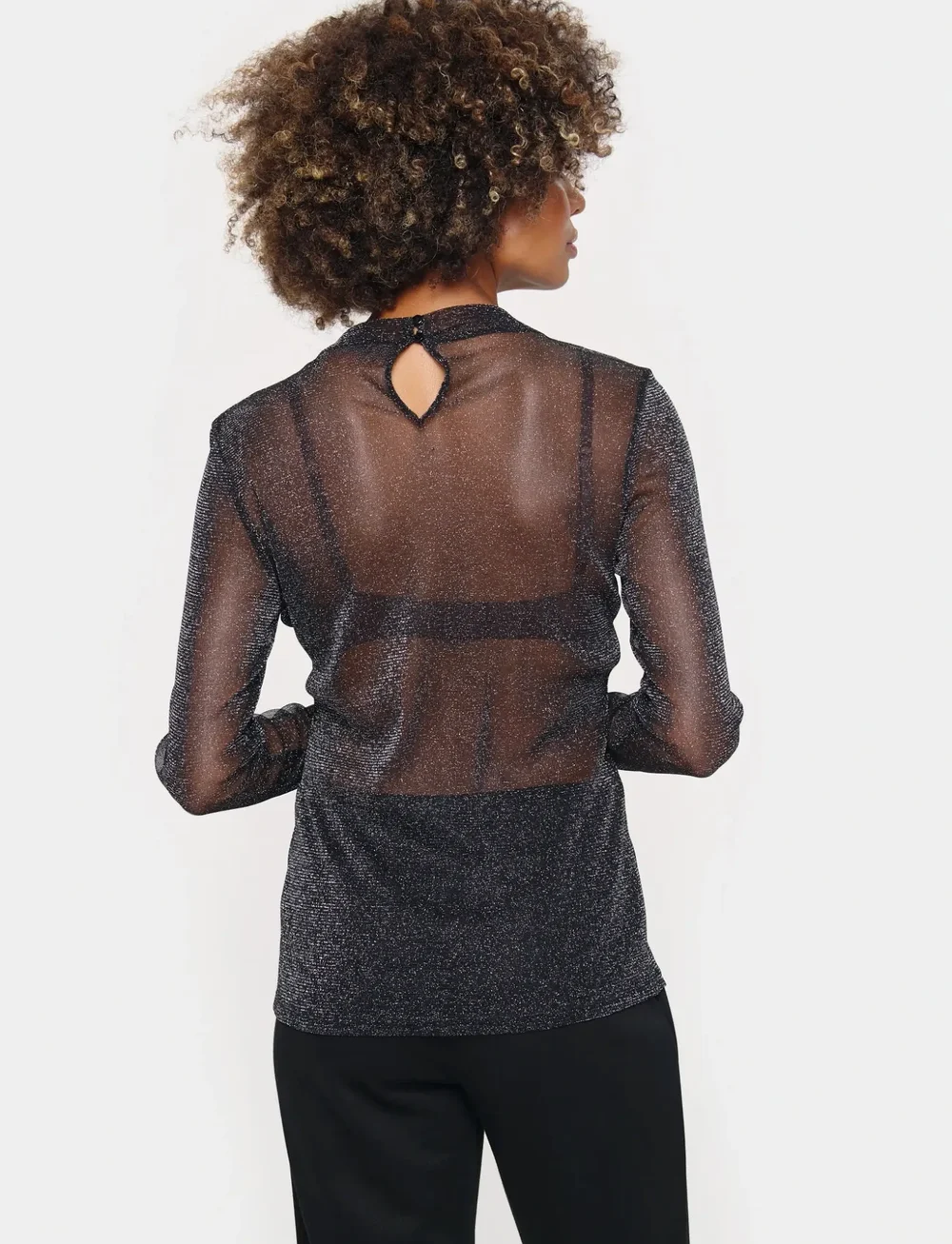 Saint Tropez - DelilaSZ LS Blouse - långärmade blusar - black - 4