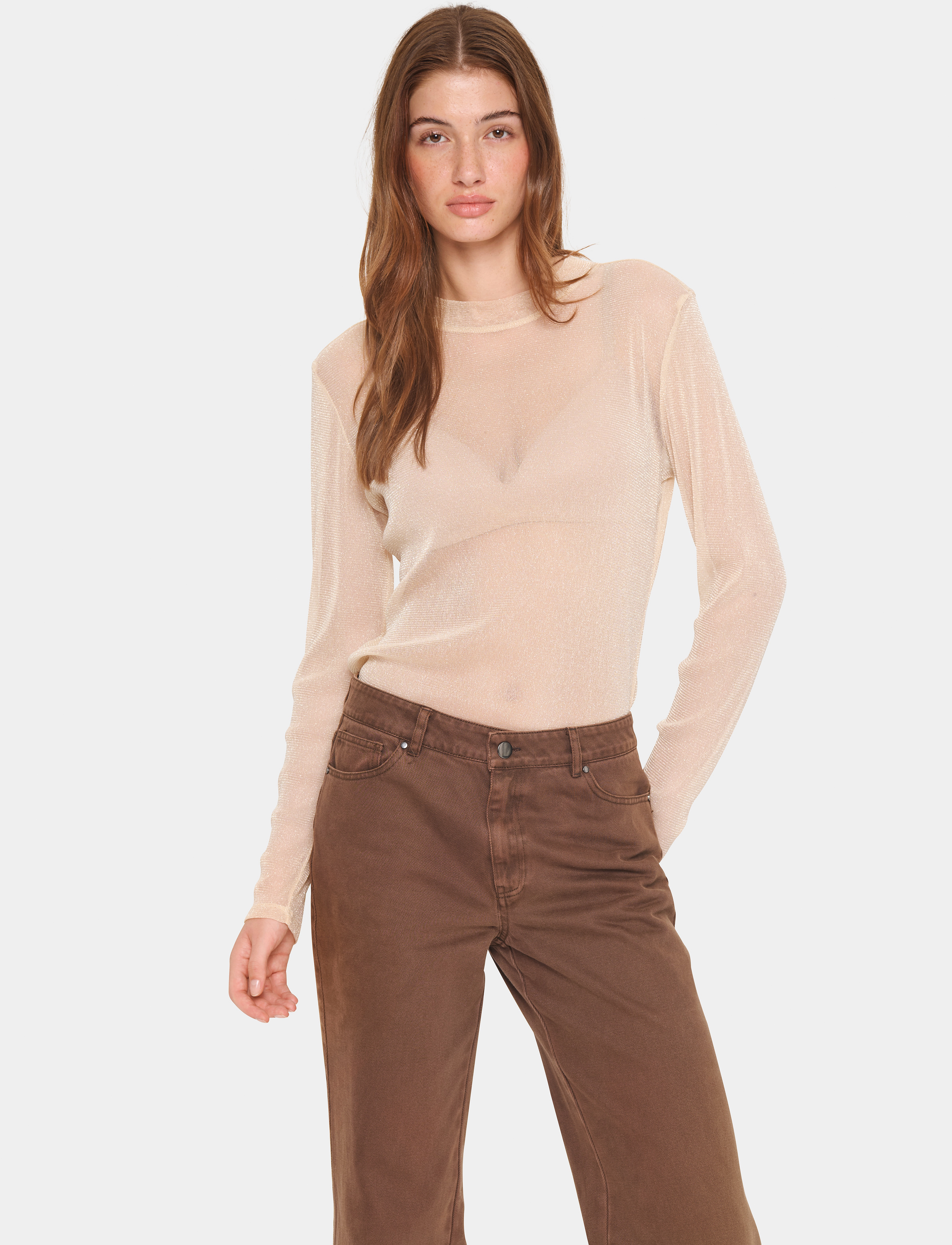 Saint Tropez DelilaSZ LS Blouse - Pluusid - MACADAMIA / cream