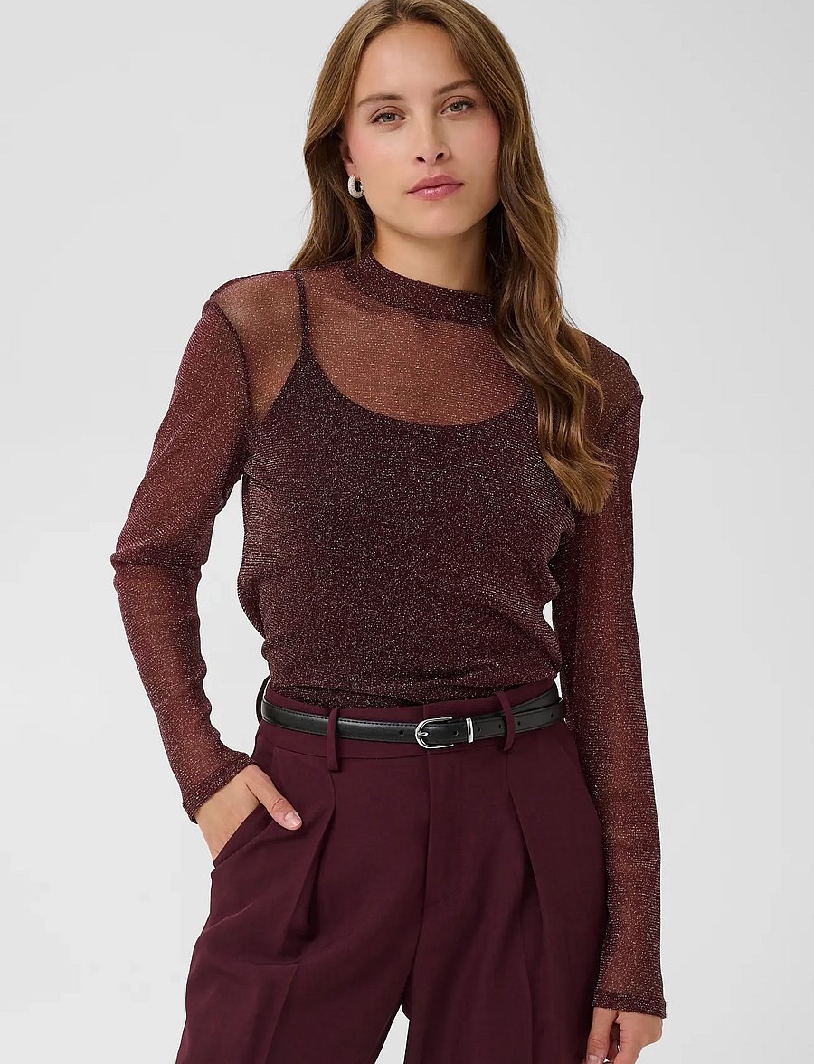 Saint Tropez - DelilaSZ LS Blouse - långärmade blusar - winetasting - 0
