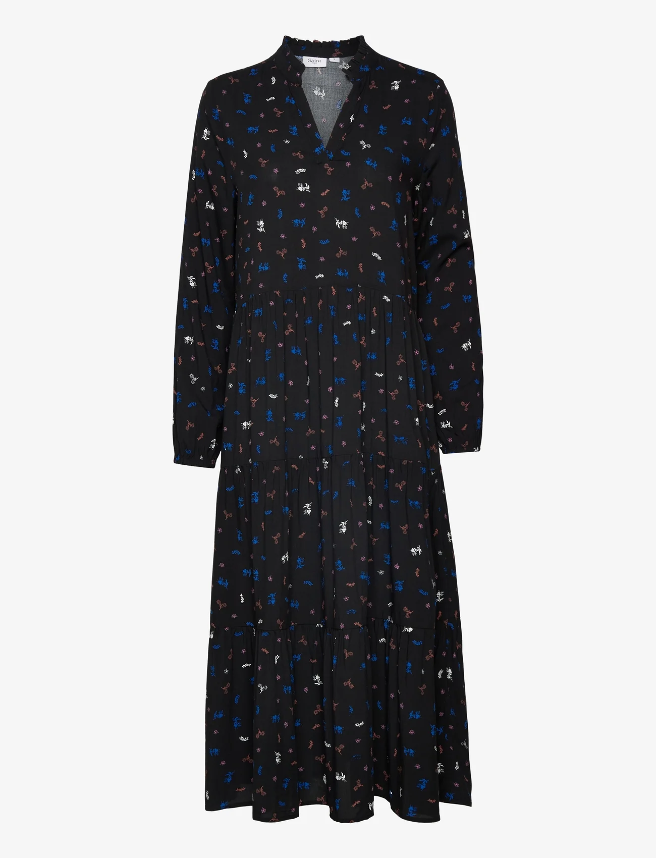 Saint Tropez - EdaSZ Maxi Dress - sukienki do kolan i midi - black ditsy blooms - 1
