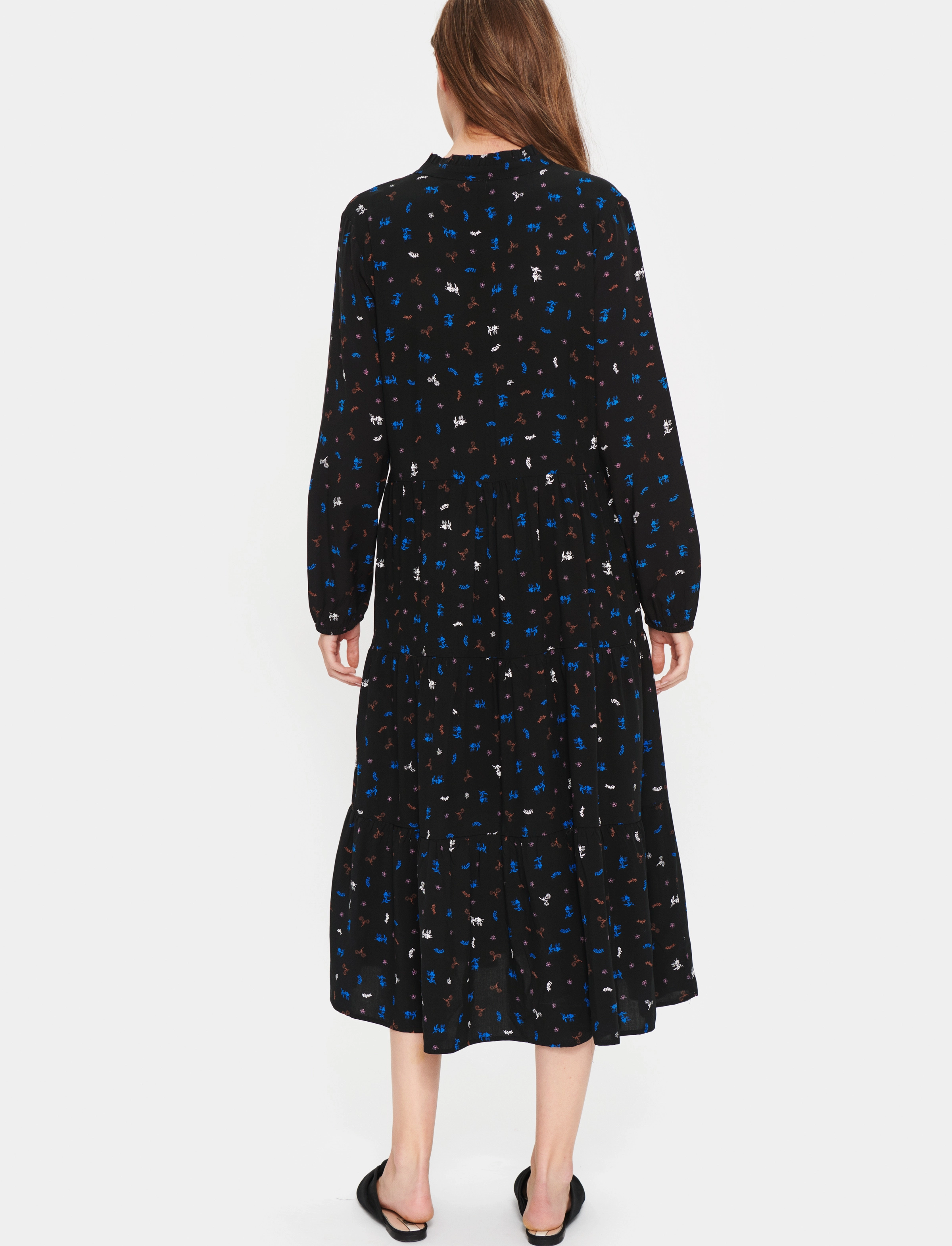 Saint Tropez - EdaSZ Maxi Dress - sommarklänningar - black ditsy blooms - 4