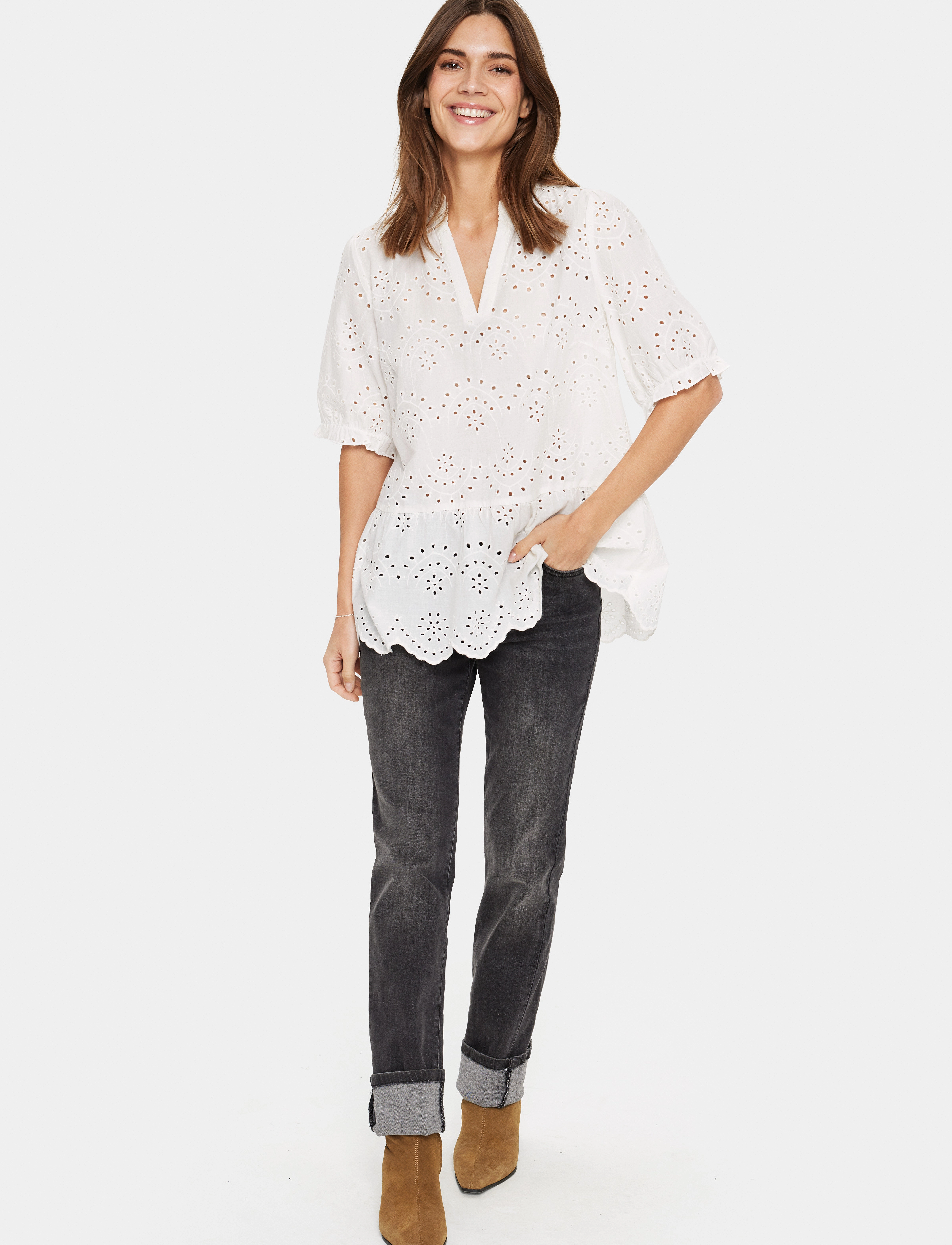 Saint Tropez - GeleksaSZ Blouse - kortärmade blusar - ice - 3
