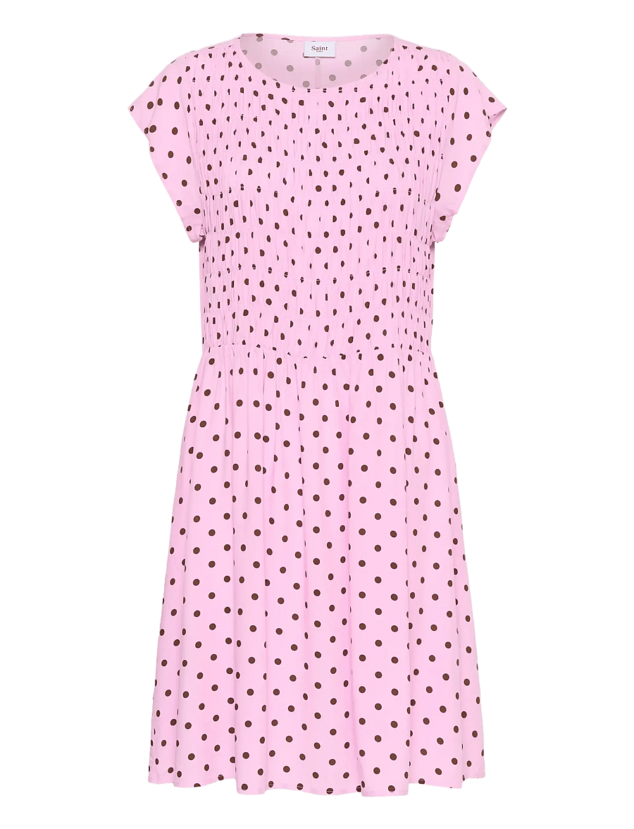 Saint Tropez - GislaSZ Dress - sommerkleider - pink brown dot - 1