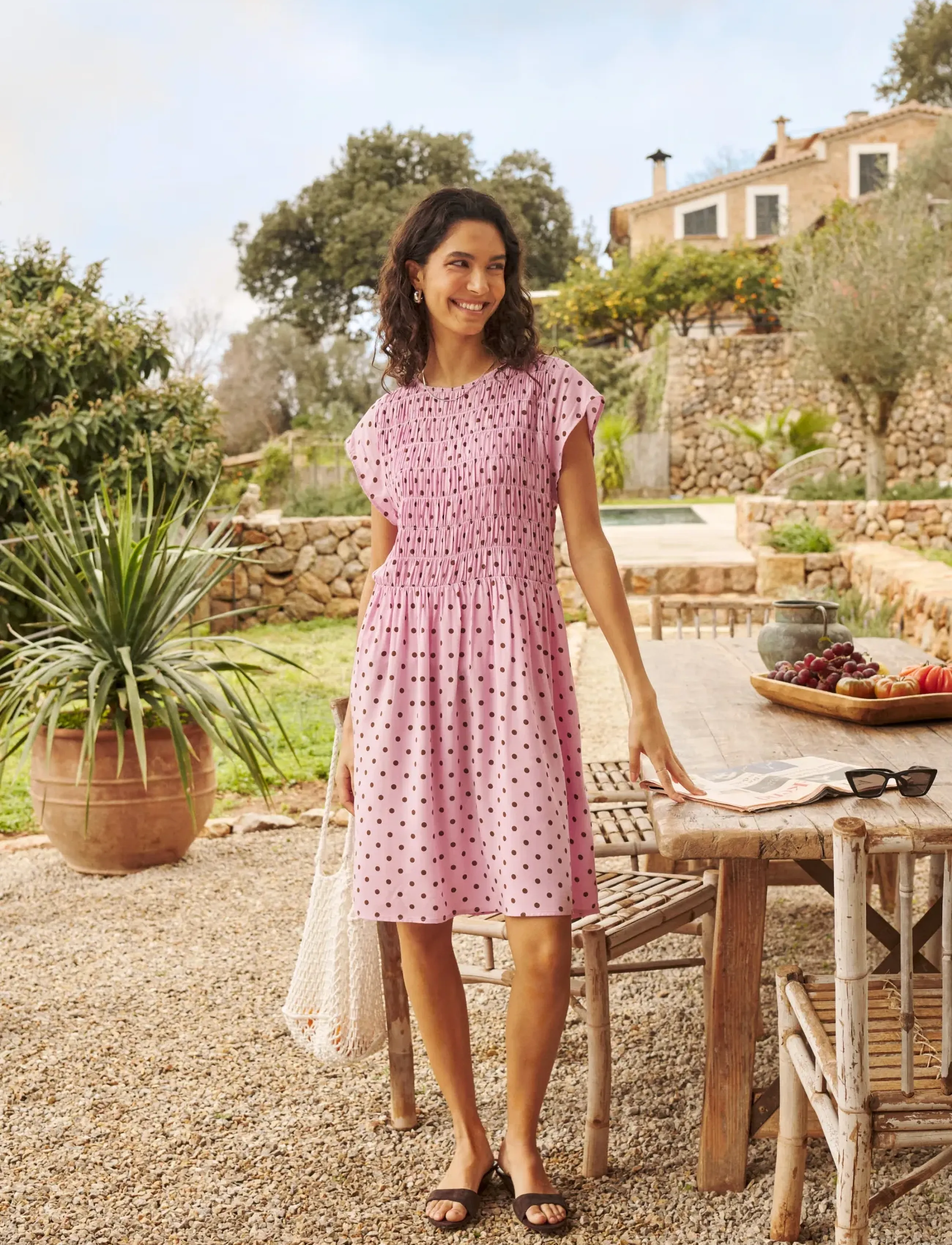 Saint Tropez GislaSZ Dress - Saint Tropez - PINK BROWN DOT / pink/rose