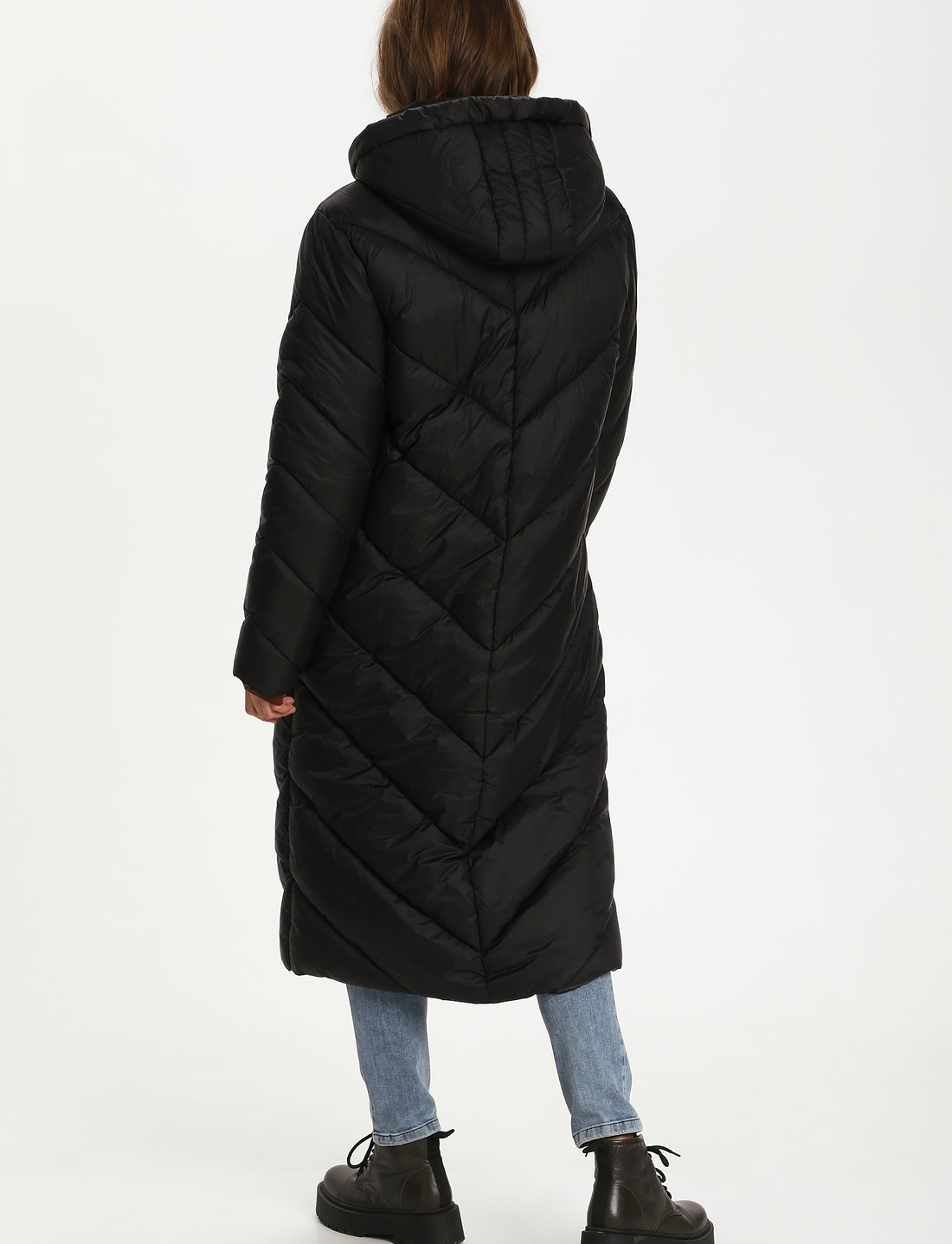 Saint tropez long padded jacket with hood sales