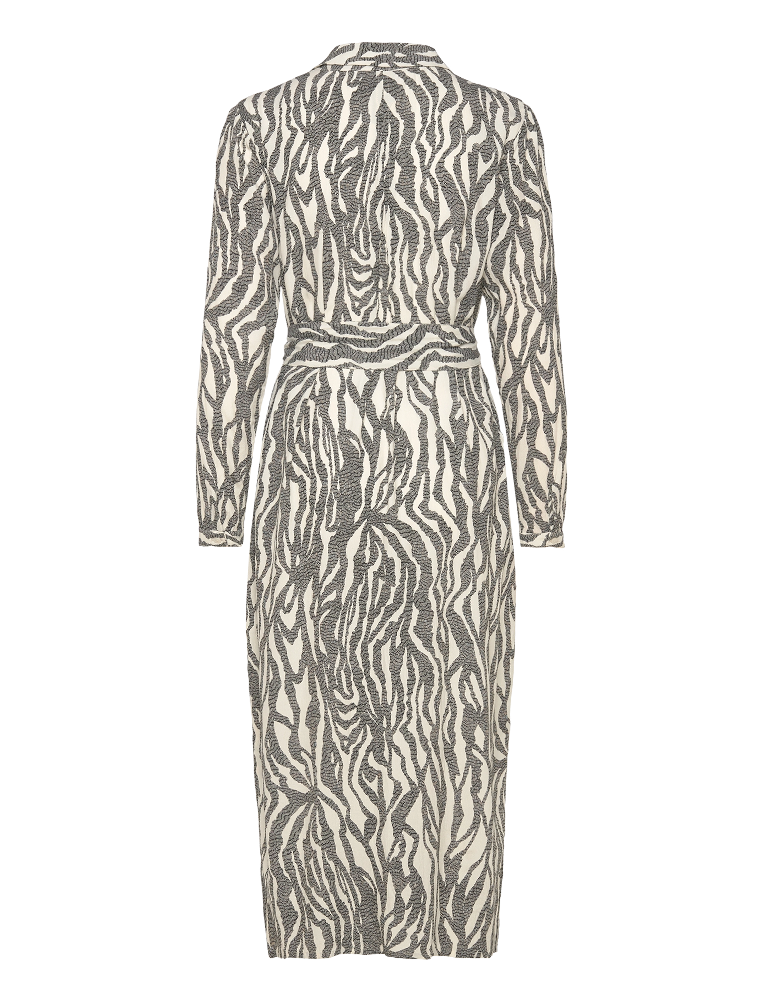 Saint Tropez - BlancaSZ LS Dress - skjortekjoler - black zebra graphic - 2
