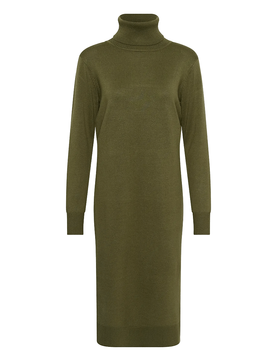 Saint Tropez - MilaSZ Roll Neck Long Dress - kootud kleidid - four leaf clover melange - 1