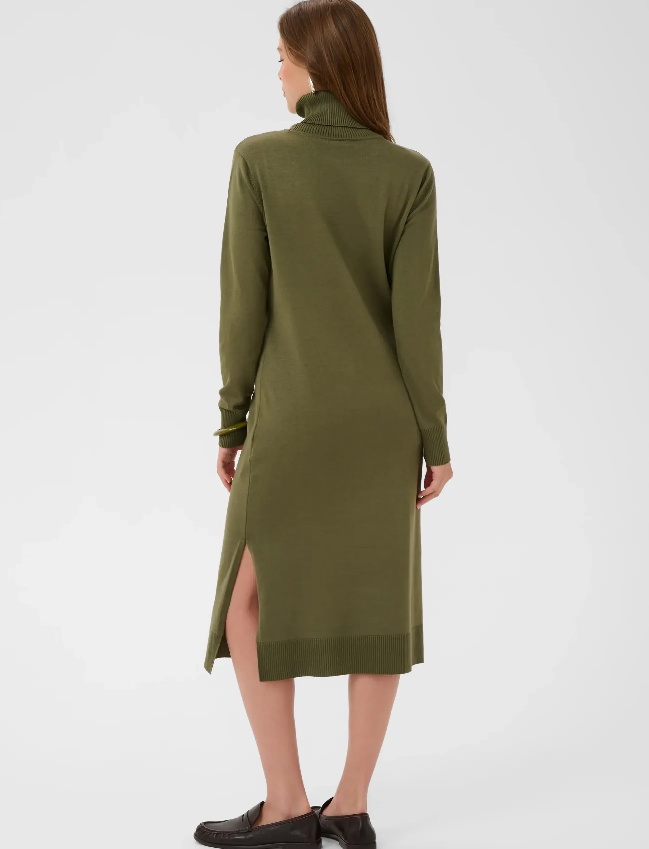 Saint Tropez - MilaSZ Roll Neck Long Dress - knitted dresses - four leaf clover melange - 3