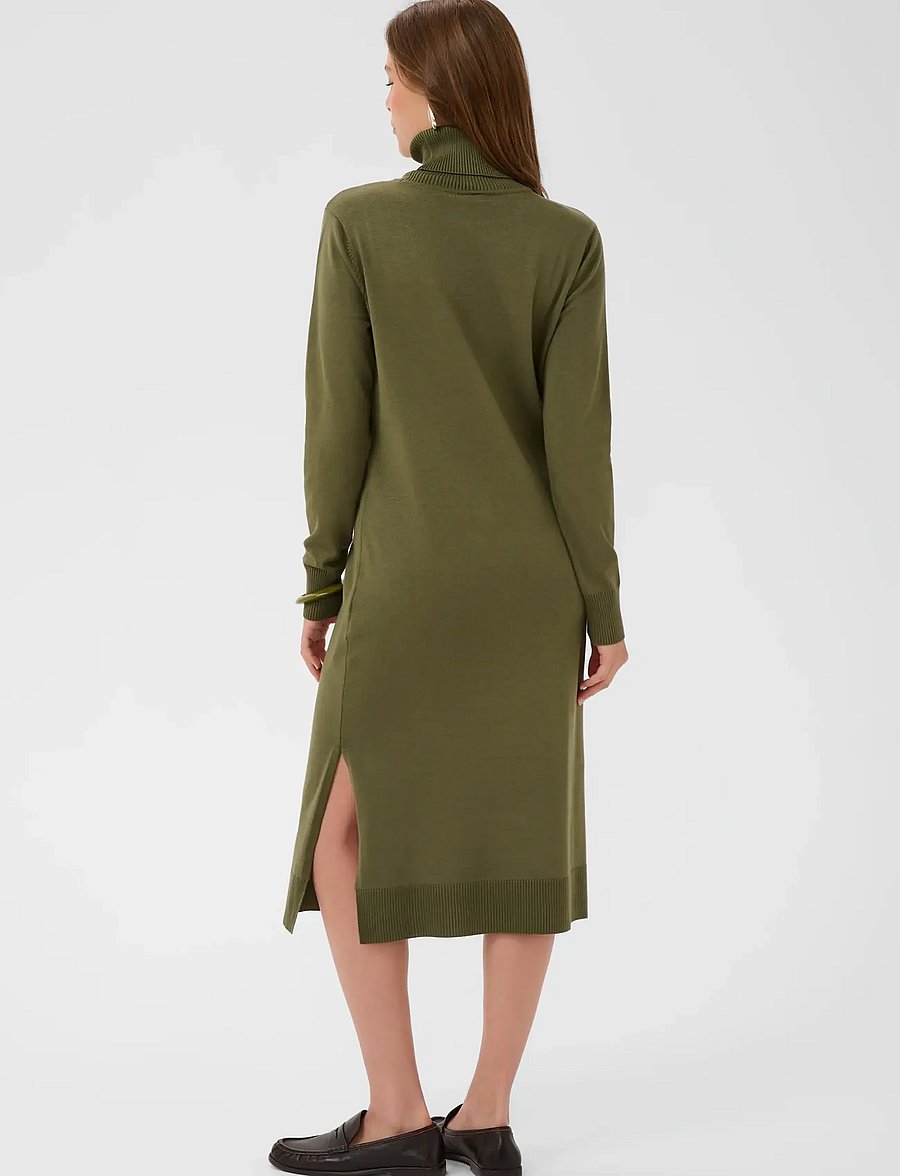 Saint Tropez - MilaSZ Roll Neck Long Dress - kootud kleidid - four leaf clover melange - 3