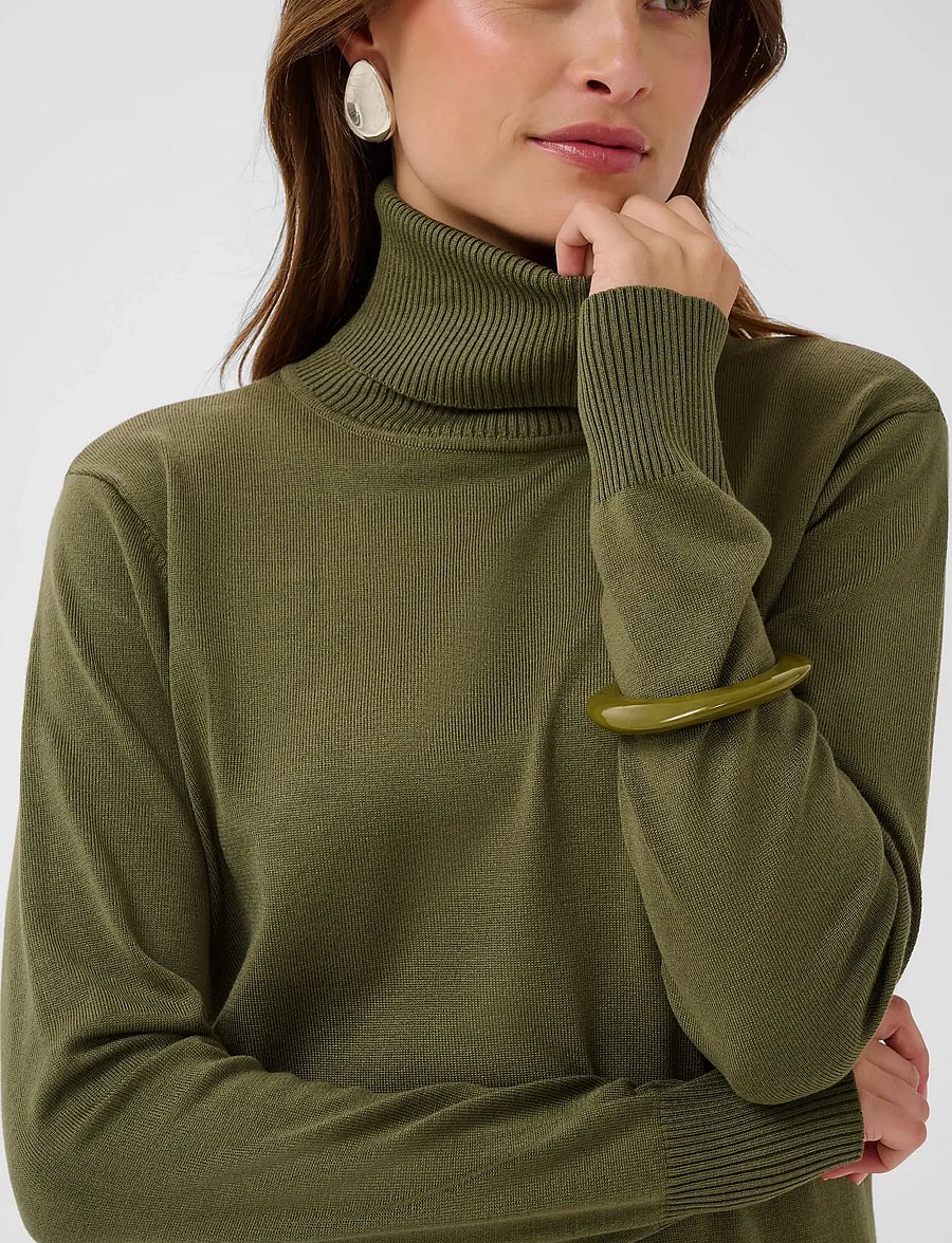 Saint Tropez - MilaSZ Roll Neck Long Dress - kootud kleidid - four leaf clover melange - 4