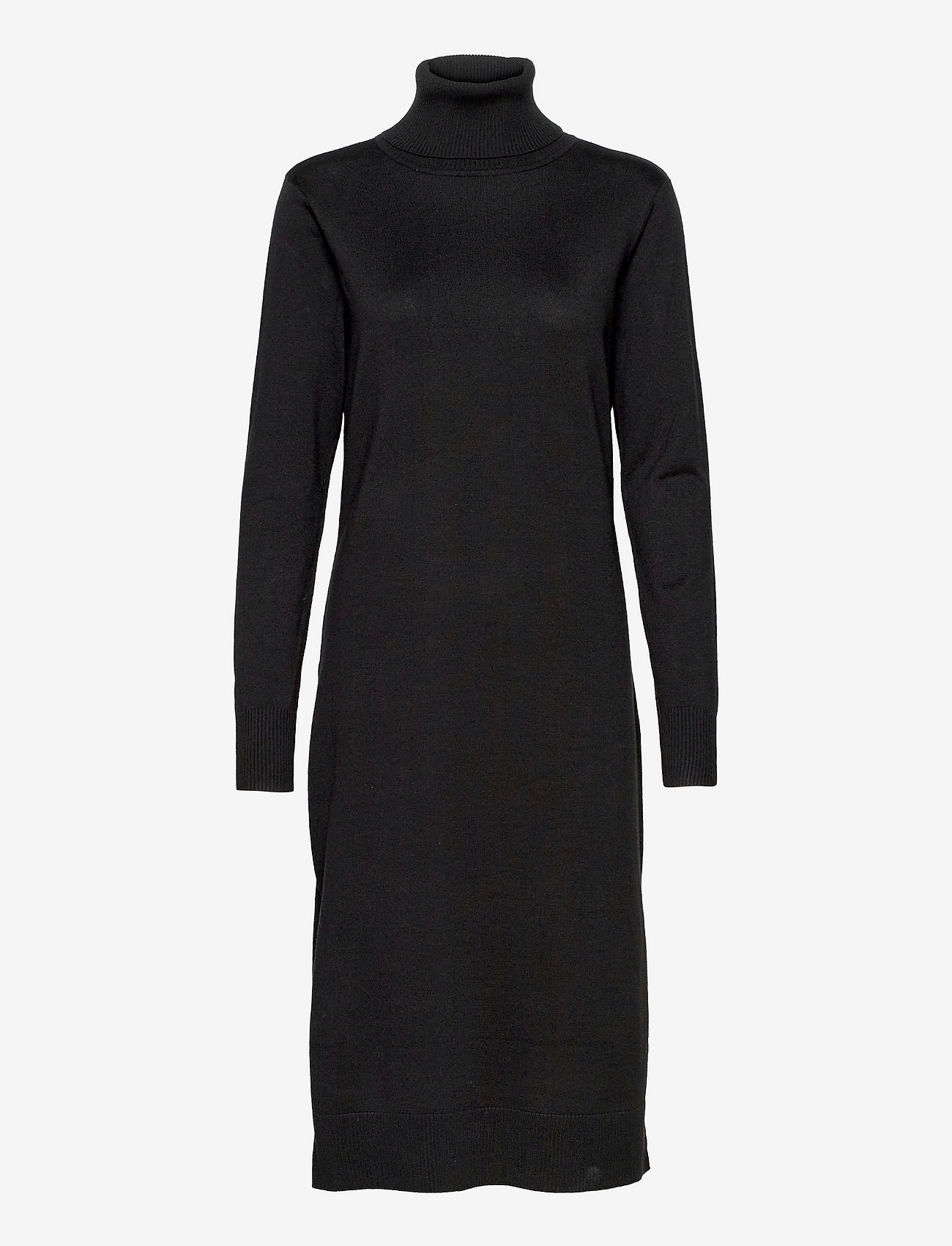 Saint Tropez - MilaSZ Roll Neck Long Dress - stickade klänningar - black - 1