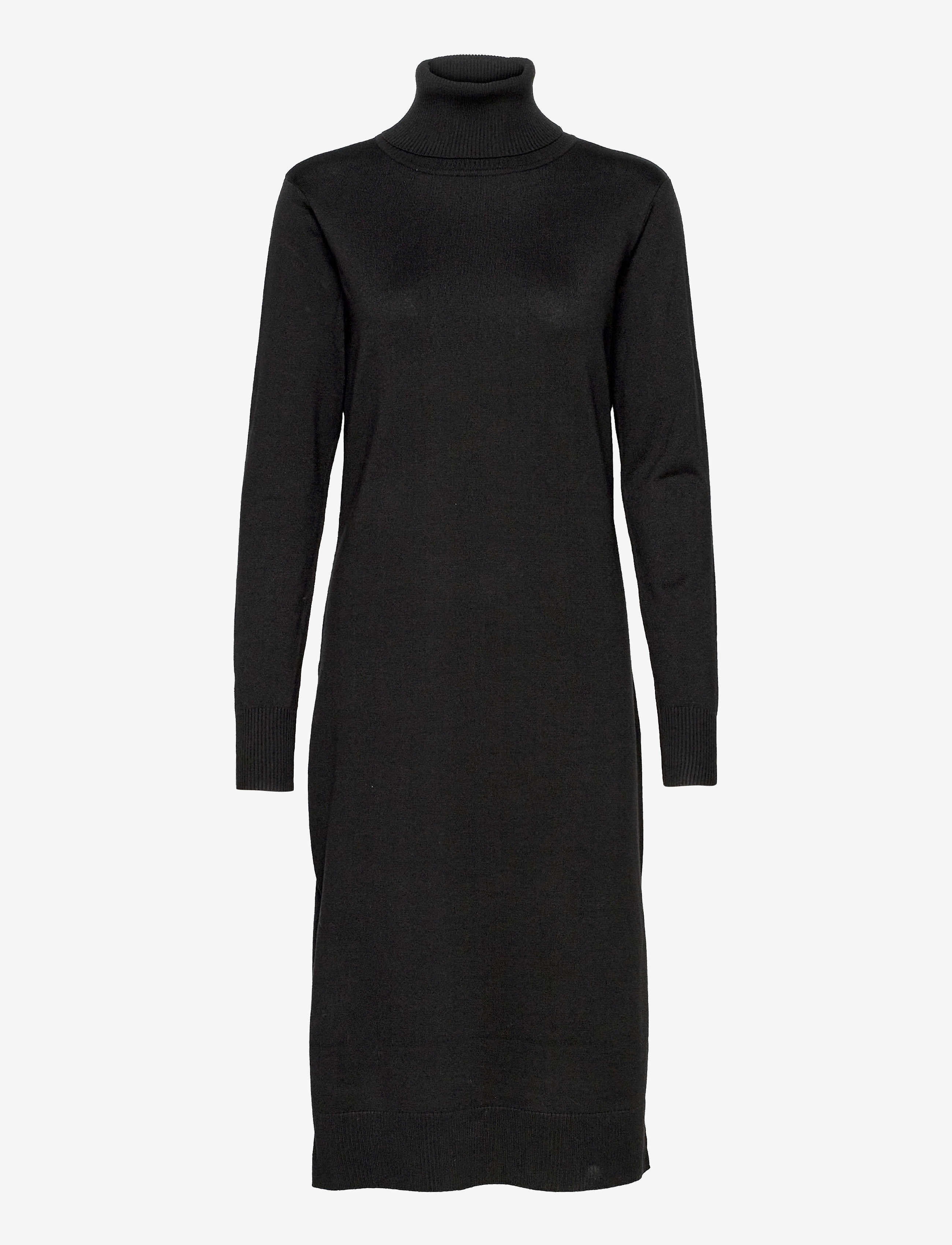 Saint Tropez MilaSZ Roll Neck Long Dress - Strickkleider - BLACK / black