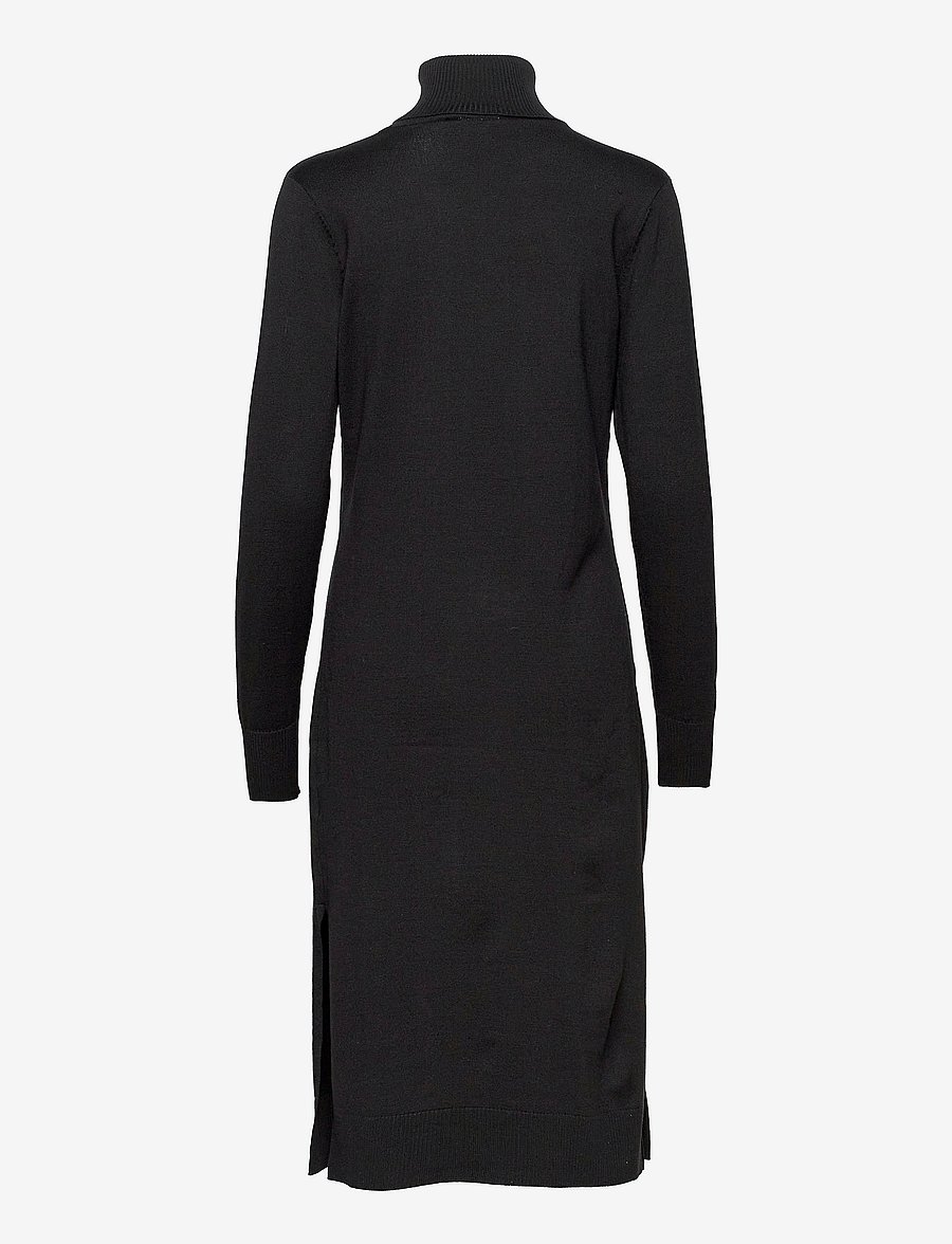 Saint Tropez - MilaSZ Roll Neck Long Dress - kootud kleidid - black - 2