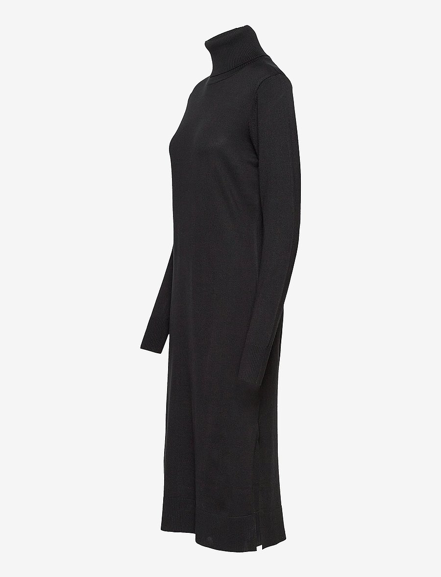Saint Tropez - MilaSZ Roll Neck Long Dress - kootud kleidid - black - 3