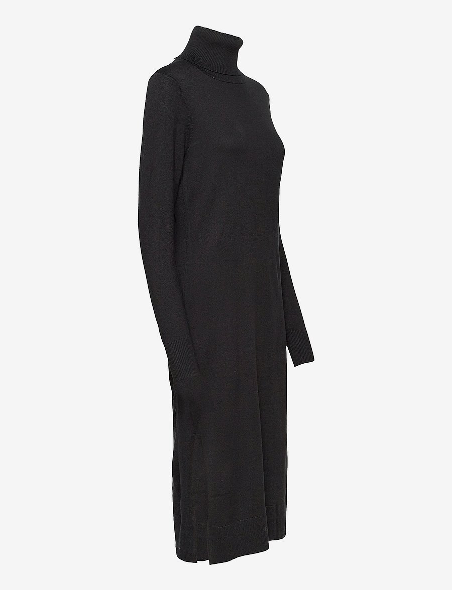 Saint Tropez - MilaSZ Roll Neck Long Dress - kootud kleidid - black - 4