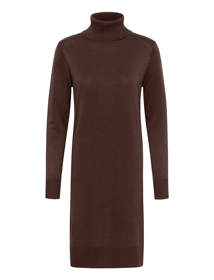 Saint Tropez - MilaSZ Roll Neck Long Dress - strickkleider - bracken melange - 1