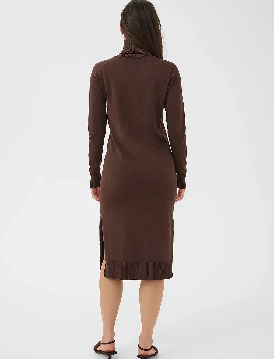 Saint Tropez - MilaSZ Roll Neck Long Dress - strickkleider - bracken melange - 3