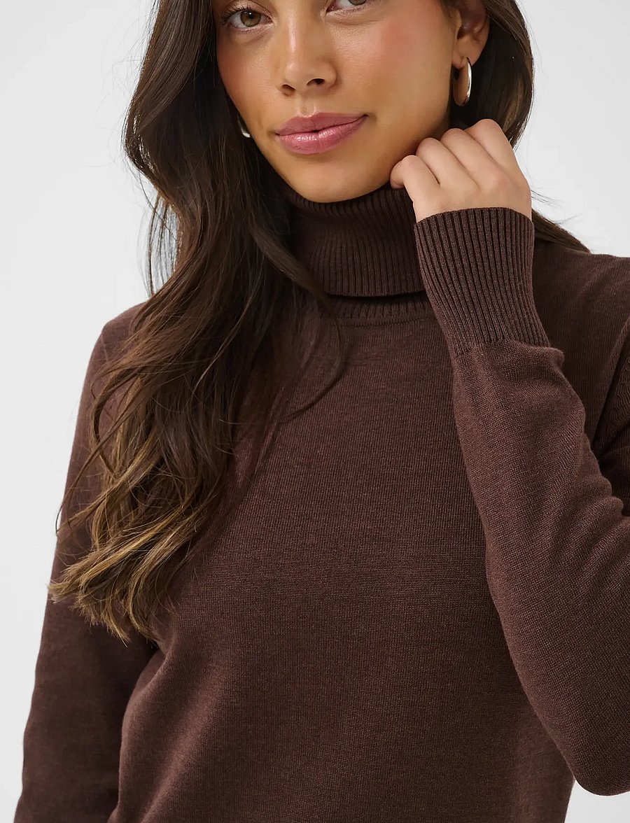 Saint Tropez - MilaSZ Roll Neck Long Dress - strickkleider - bracken melange - 4
