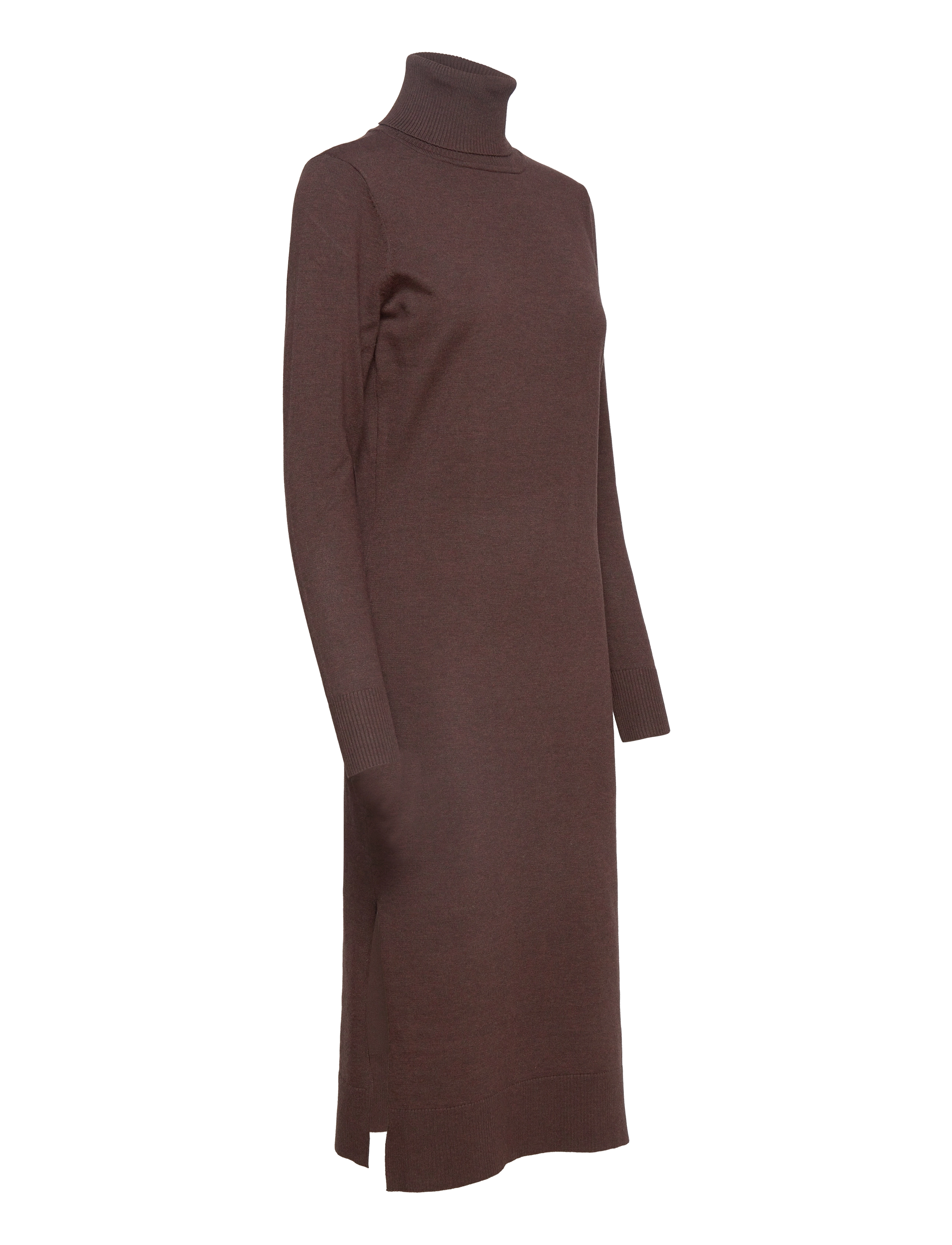 Saint Tropez - MilaSZ Roll Neck Long Dress - strickkleider - mink melange - 4