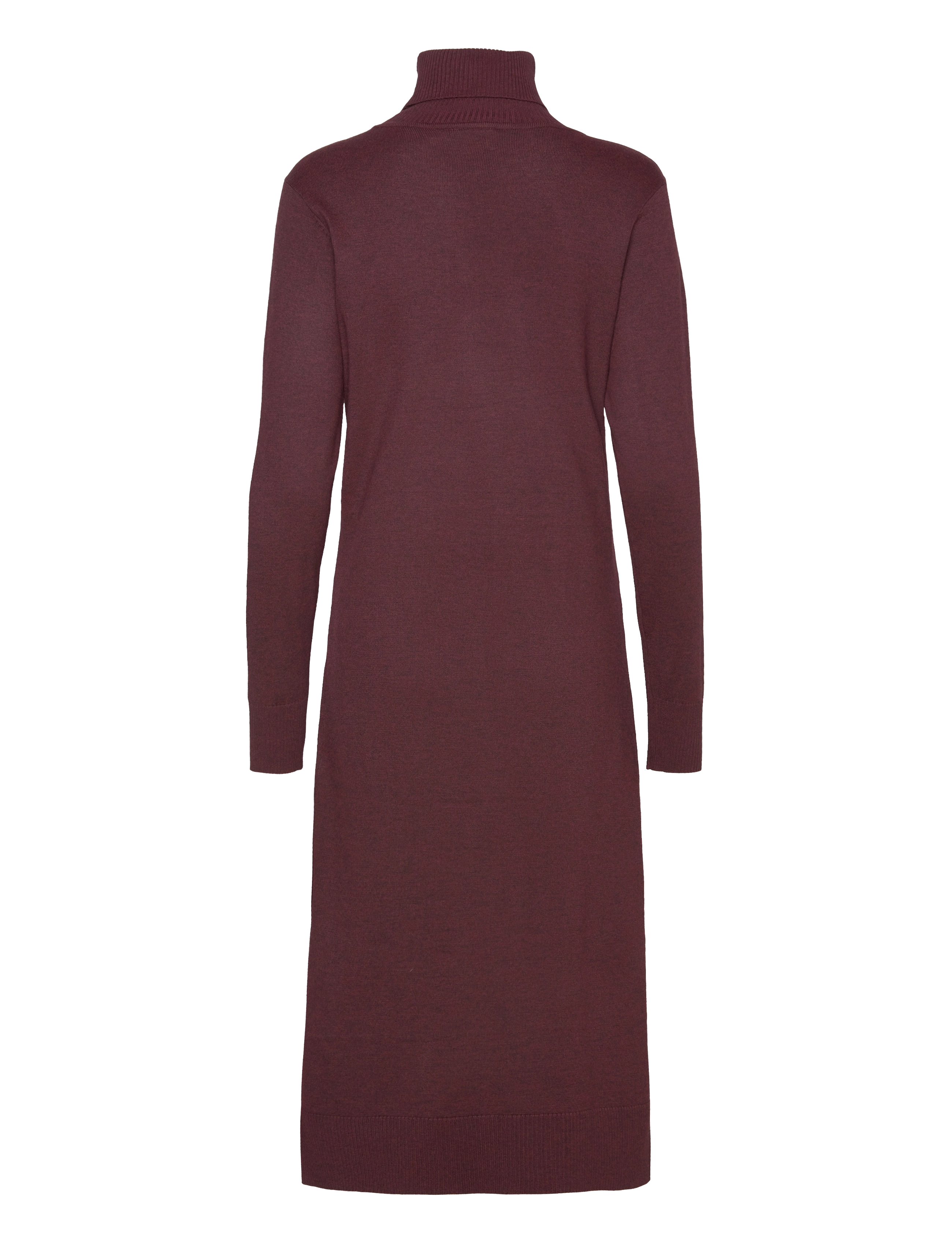 Saint Tropez - MilaSZ Roll Neck Long Dress - strikkjoler - tawny port melange - 2