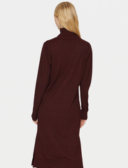 Saint Tropez - MilaSZ Roll Neck Long Dress - knitted dresses - tawny port melange - 4