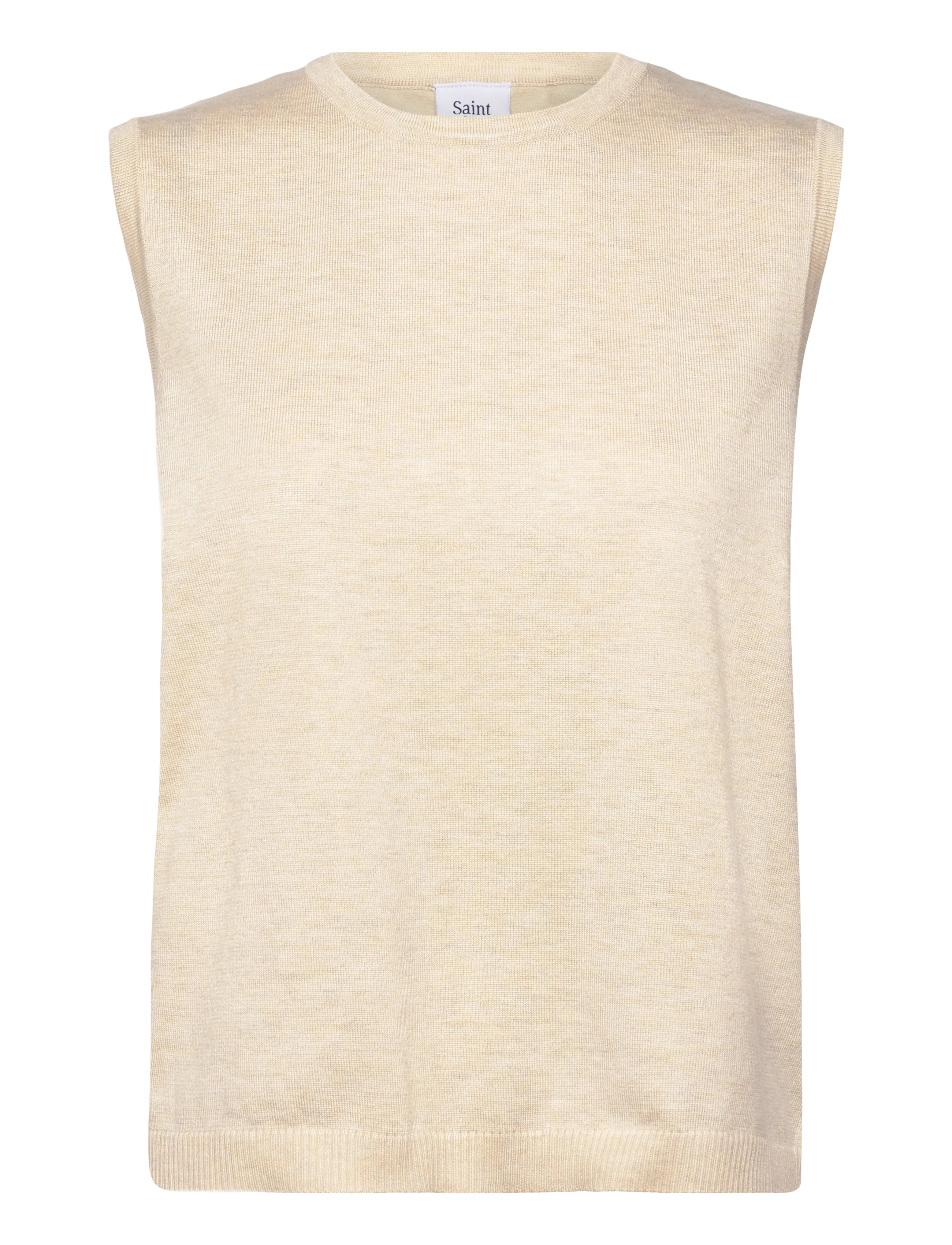Saint Tropez Milasz Vest, L, Cream, Veste > Strikkede Veste, Dame