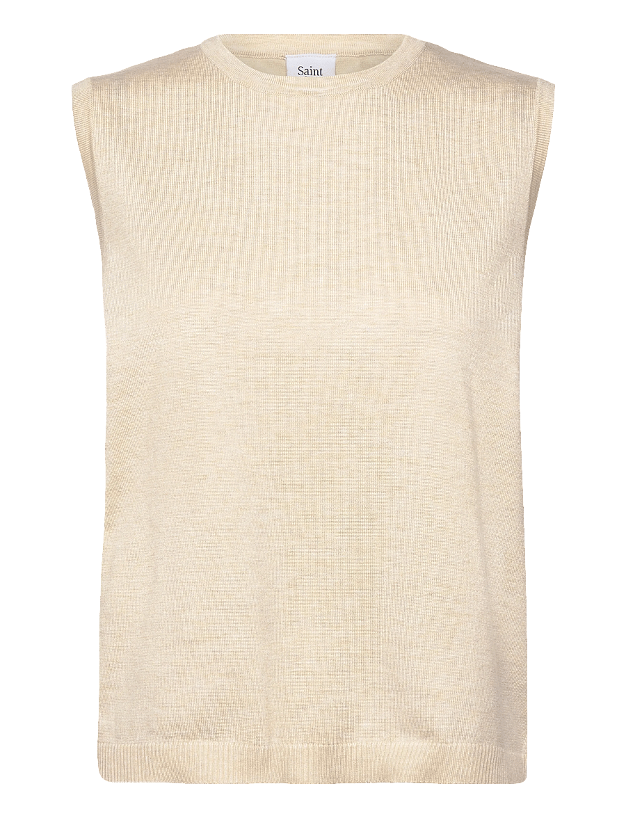 Saint Tropez - MilaSZ Vest - strikveste - brown rice melange - 0