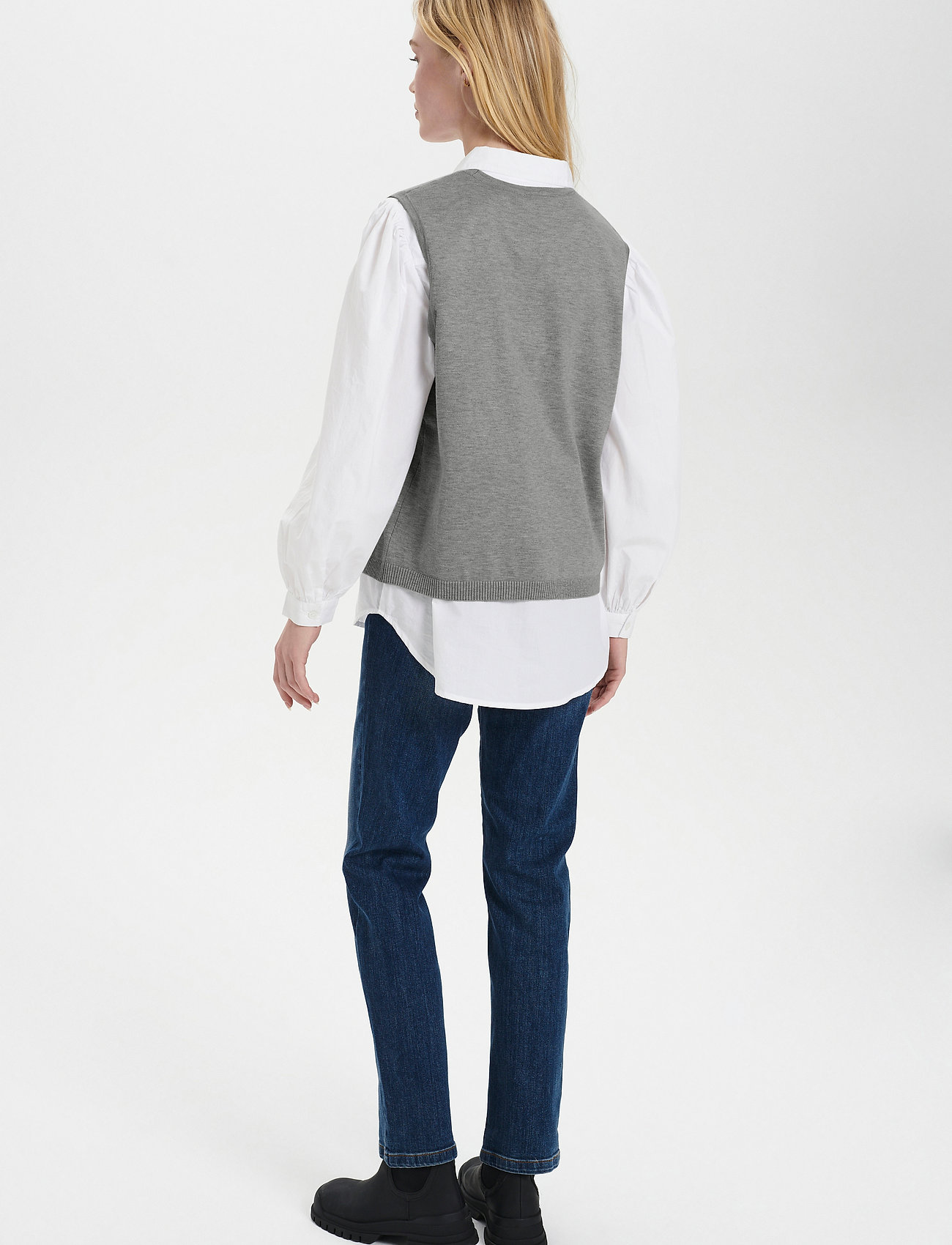 Saint Tropez - MilaSZ Vest - laveste priser - mist grey melange - 4