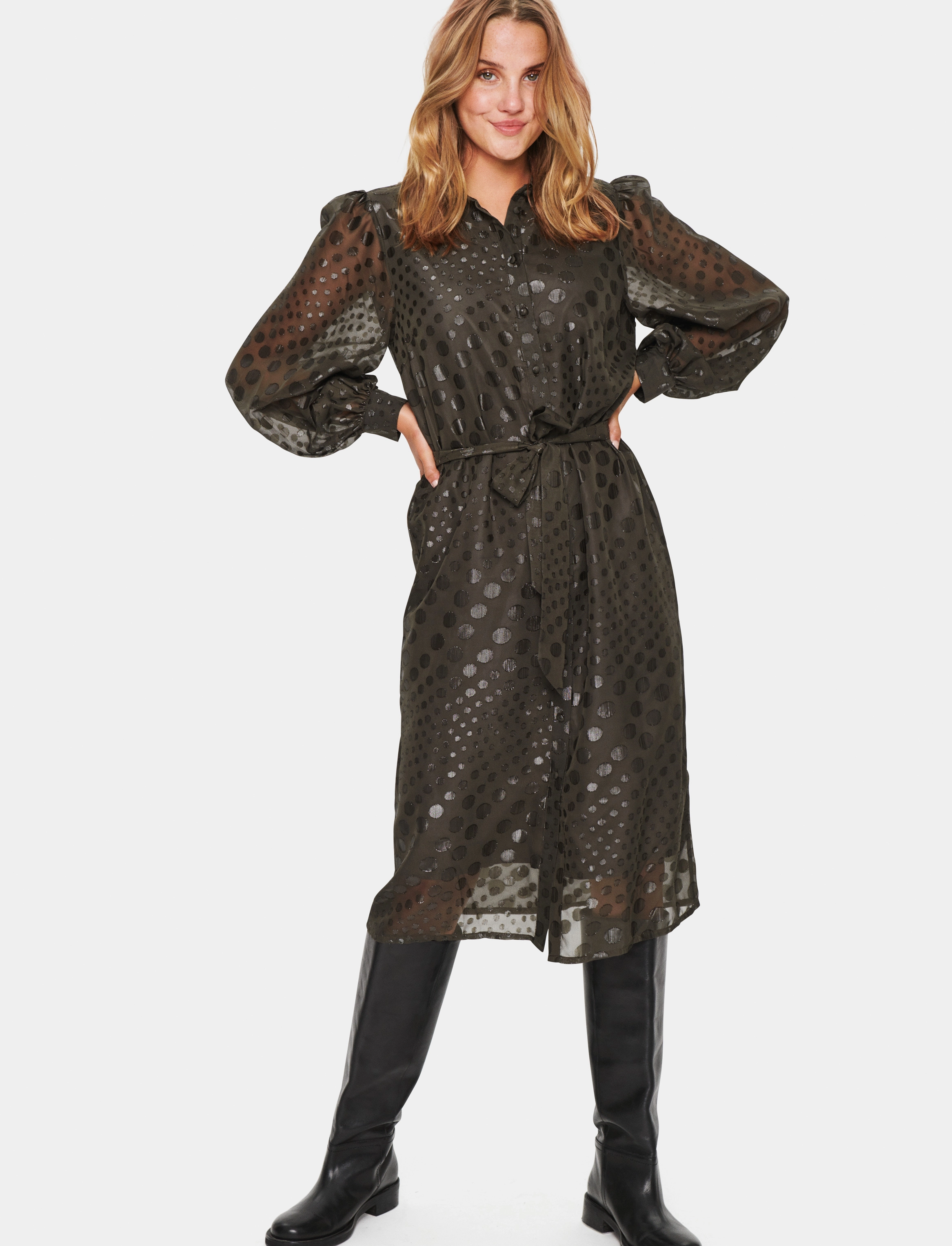 Saint Tropez - JeaneSZ Dress - skjortekjoler - raven - 3