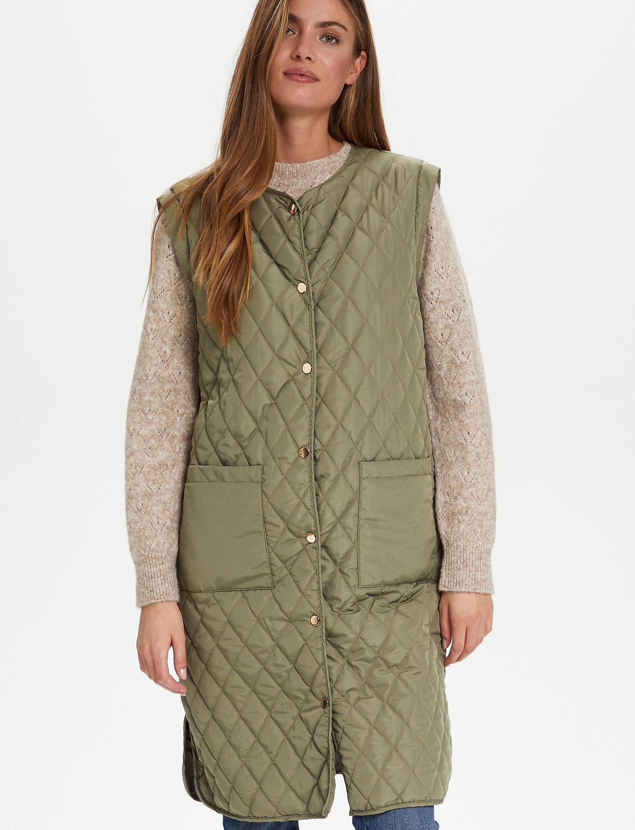 Saint Tropez Kristasz Vest, XS, Green, Veste > Vatterede Veste, Dame