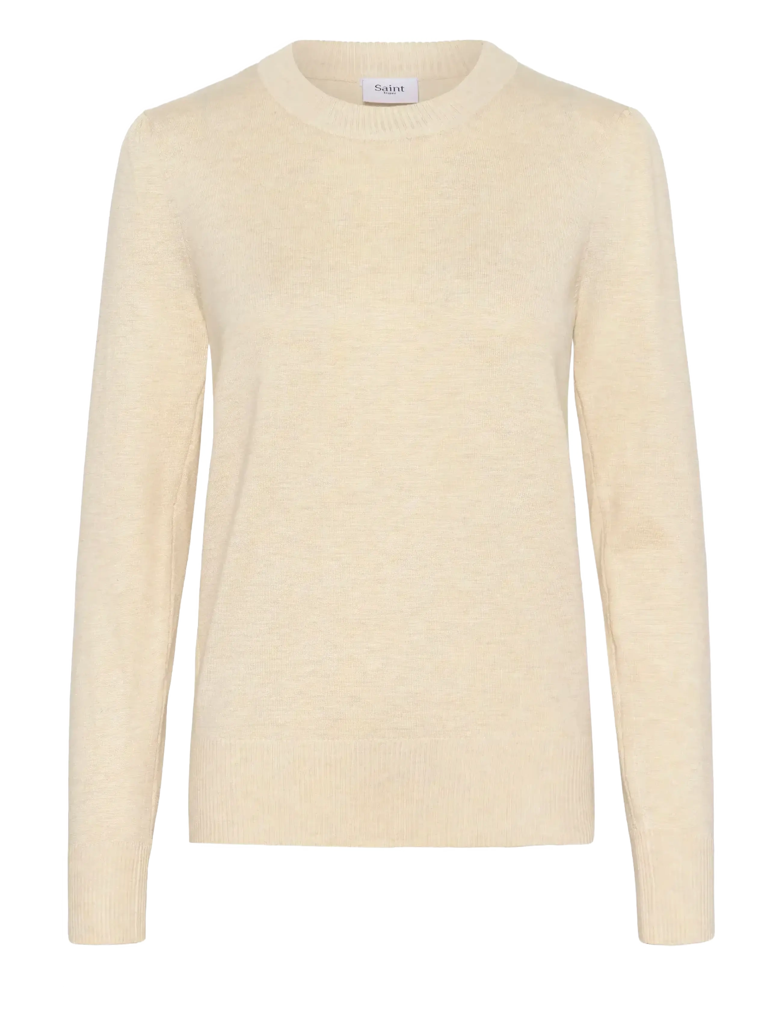 Saint Tropez MilaSZ Pullover - Kampagne - BROWN RICE MELANGE / cream