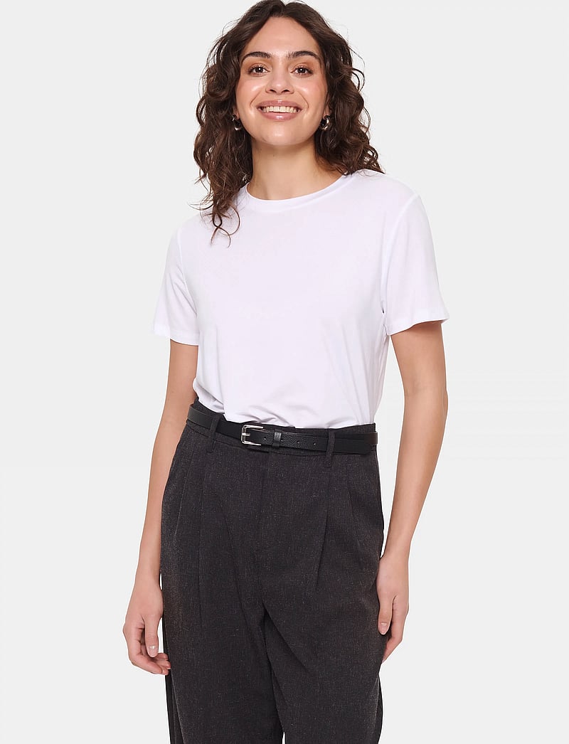 Saint Tropez - AdeliaSZ Regular T-Shirt - marškinėliai - bright white - 0