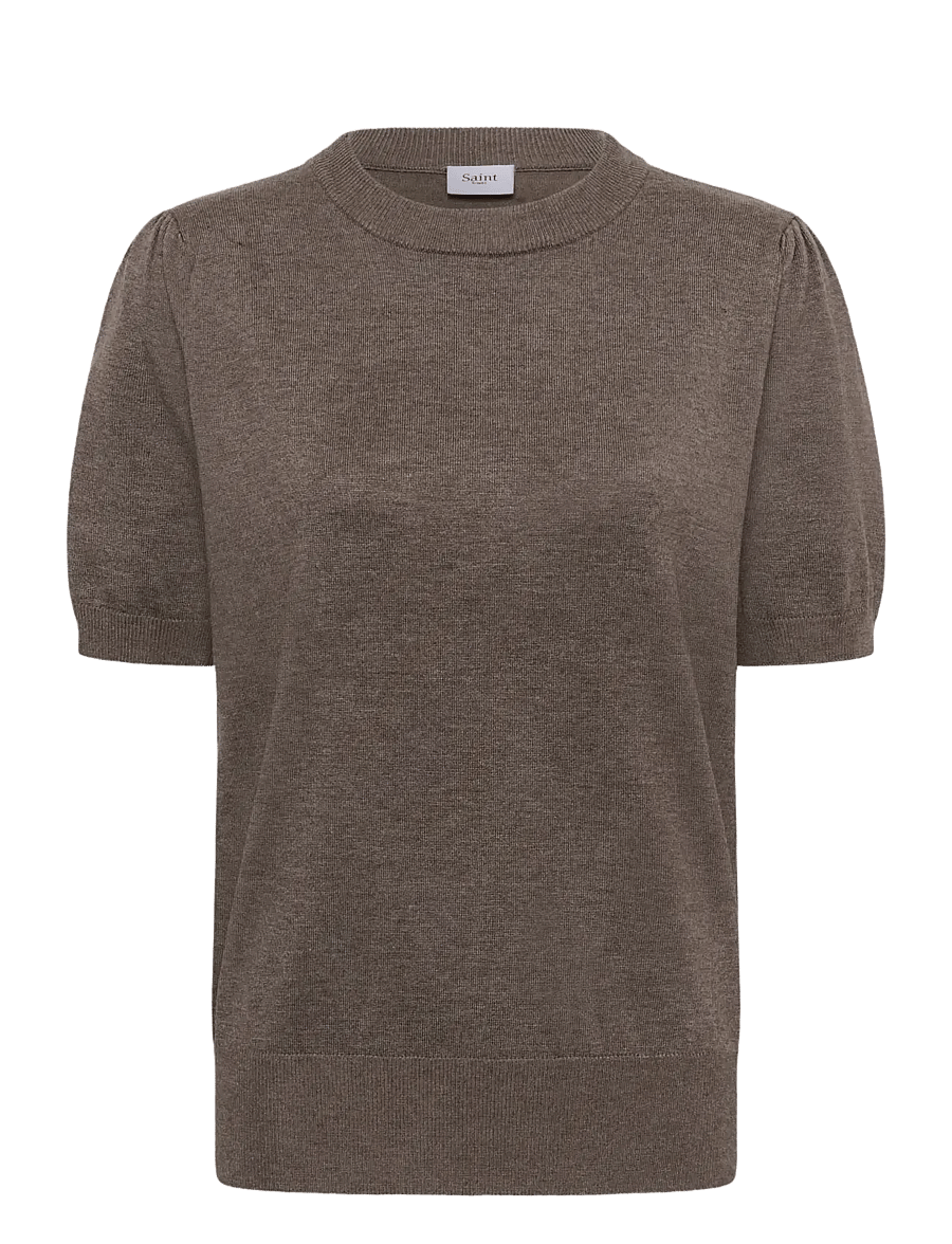 Saint Tropez - MilaSZ SS Pullover - striktrøjer - mink melange - 1