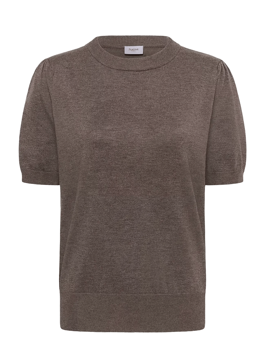 Saint Tropez - MilaSZ SS Pullover - striktrøjer - mink melange - 1