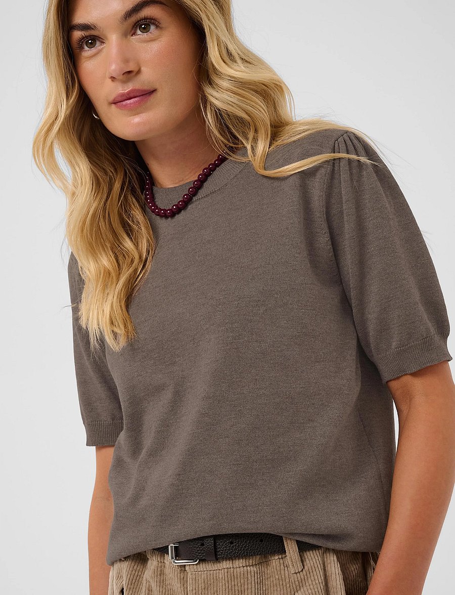 Saint Tropez - MilaSZ SS Pullover - striktrøjer - mink melange - 5