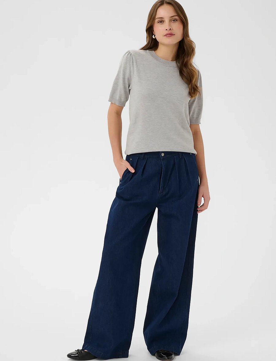 Saint Tropez - MilaSZ SS Pullover - kampsunid - pearl grey mel - 0
