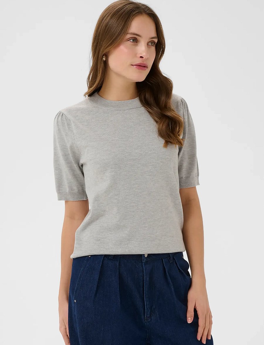 Saint Tropez - MilaSZ SS Pullover - kampsunid - pearl grey mel - 3