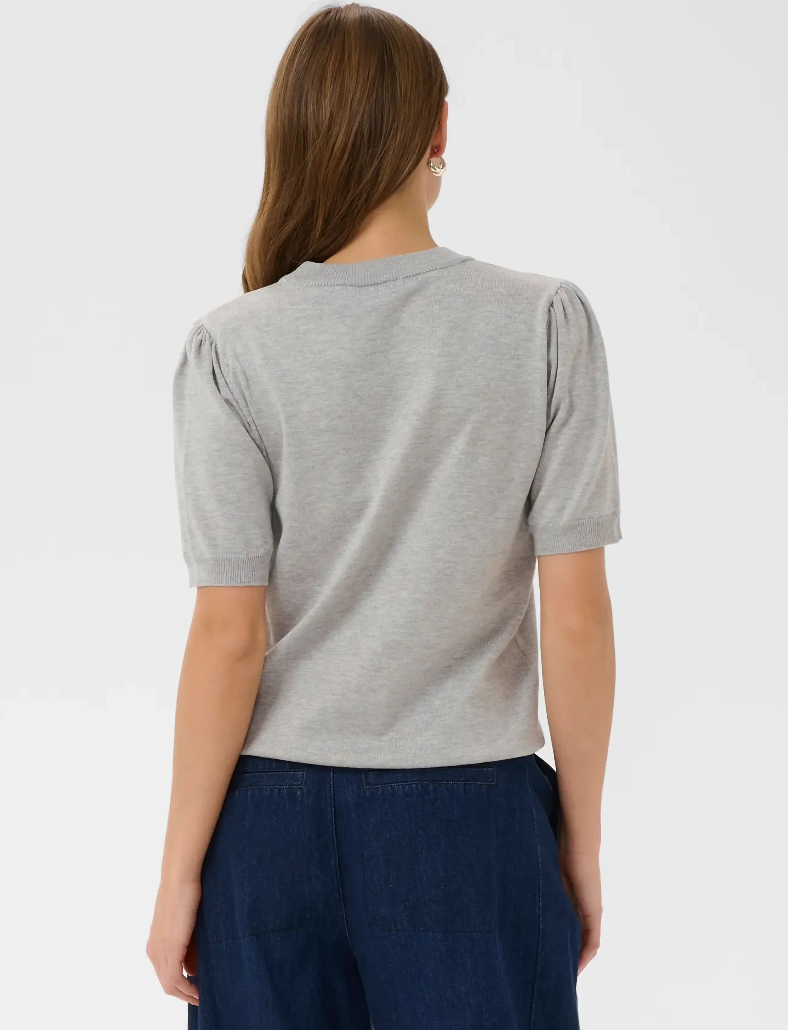 Saint Tropez - MilaSZ SS Pullover - madalaimad hinnad - pearl grey mel - 4