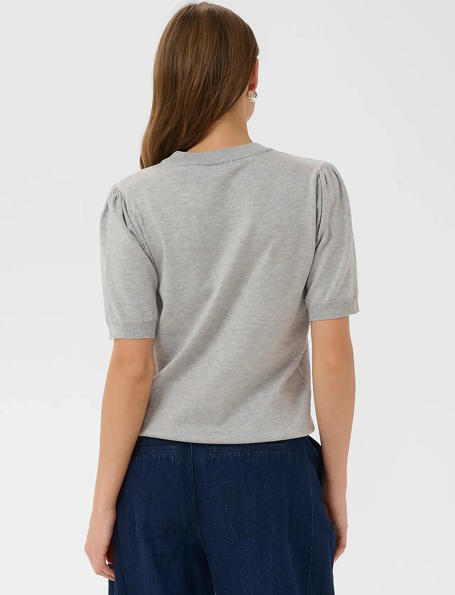 Saint Tropez - MilaSZ SS Pullover - kampsunid - pearl grey mel - 4
