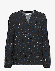Saint Tropez - EdaSZ Shirt - långärmade blusar - black ditsy blooms - 0