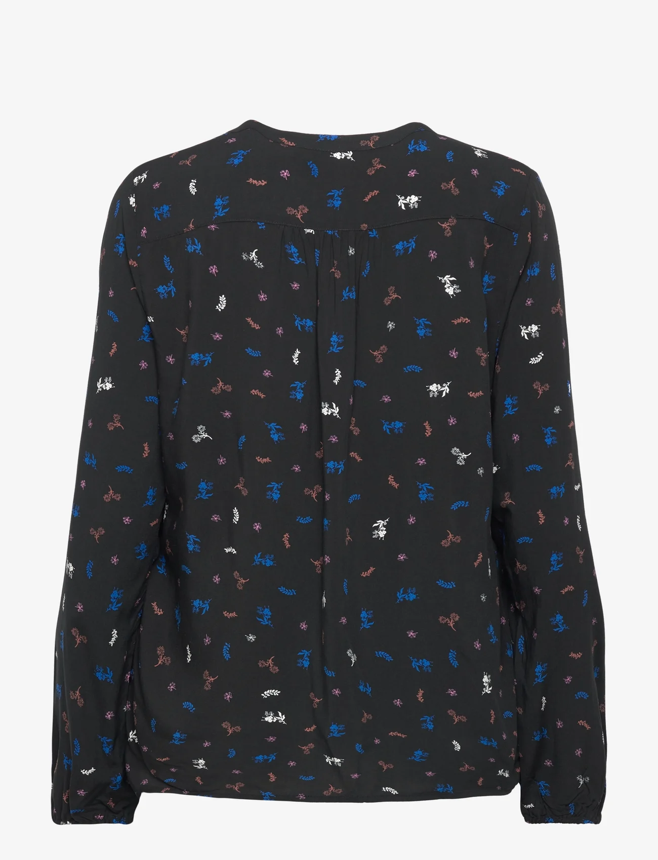 Saint Tropez - EdaSZ Shirt - long-sleeved blouses - black ditsy blooms - 1